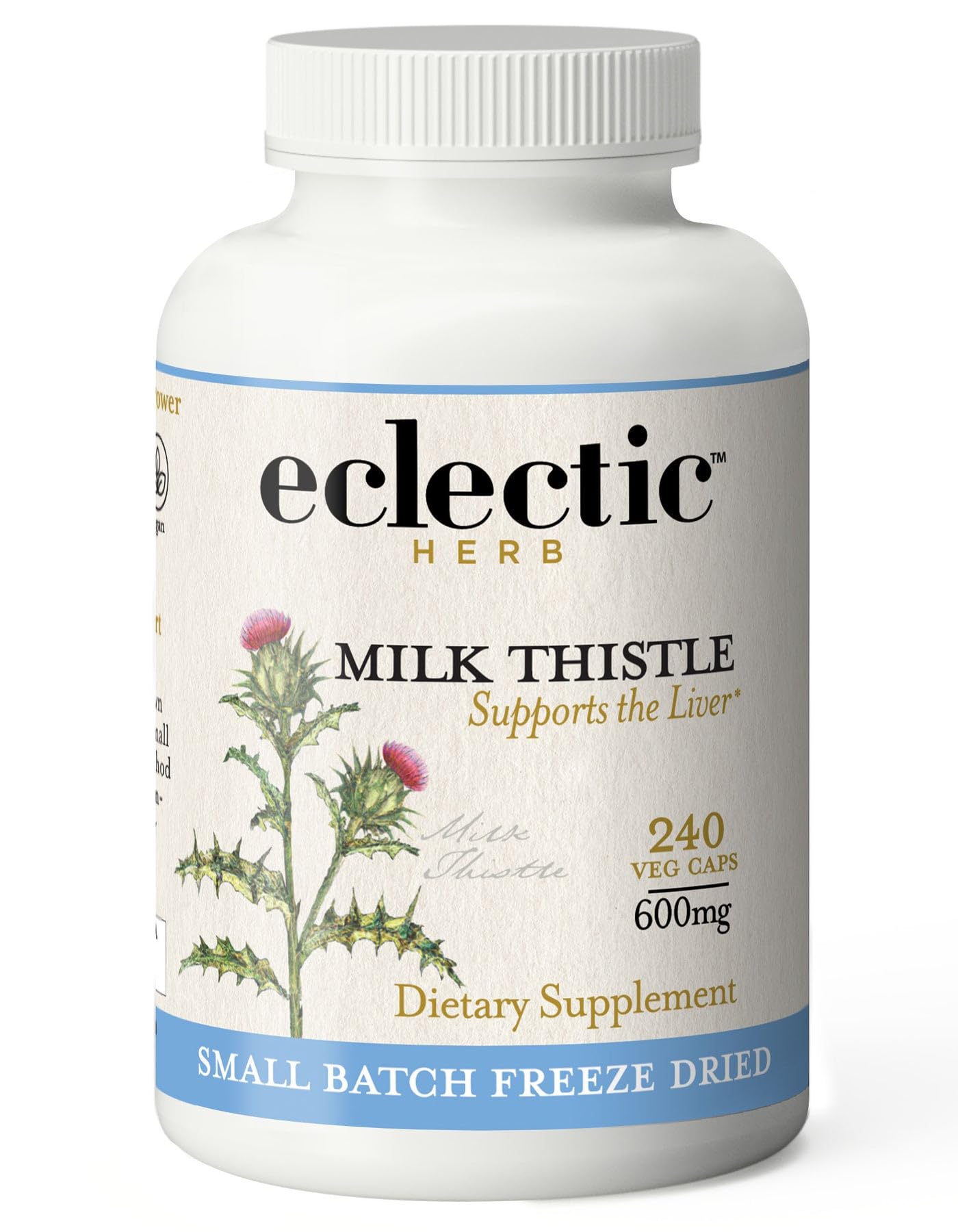 Organic Freeze-Dried Milk Thistle Capsules 240ct - Non-GMO Liver Support Supplement with Silymarin for Detox & Cleansing | Natural Herbal Remedy for Liver Health, Digestion & Wellness | Perfect for Daily Detox Routine & Post-Holiday Recovery
