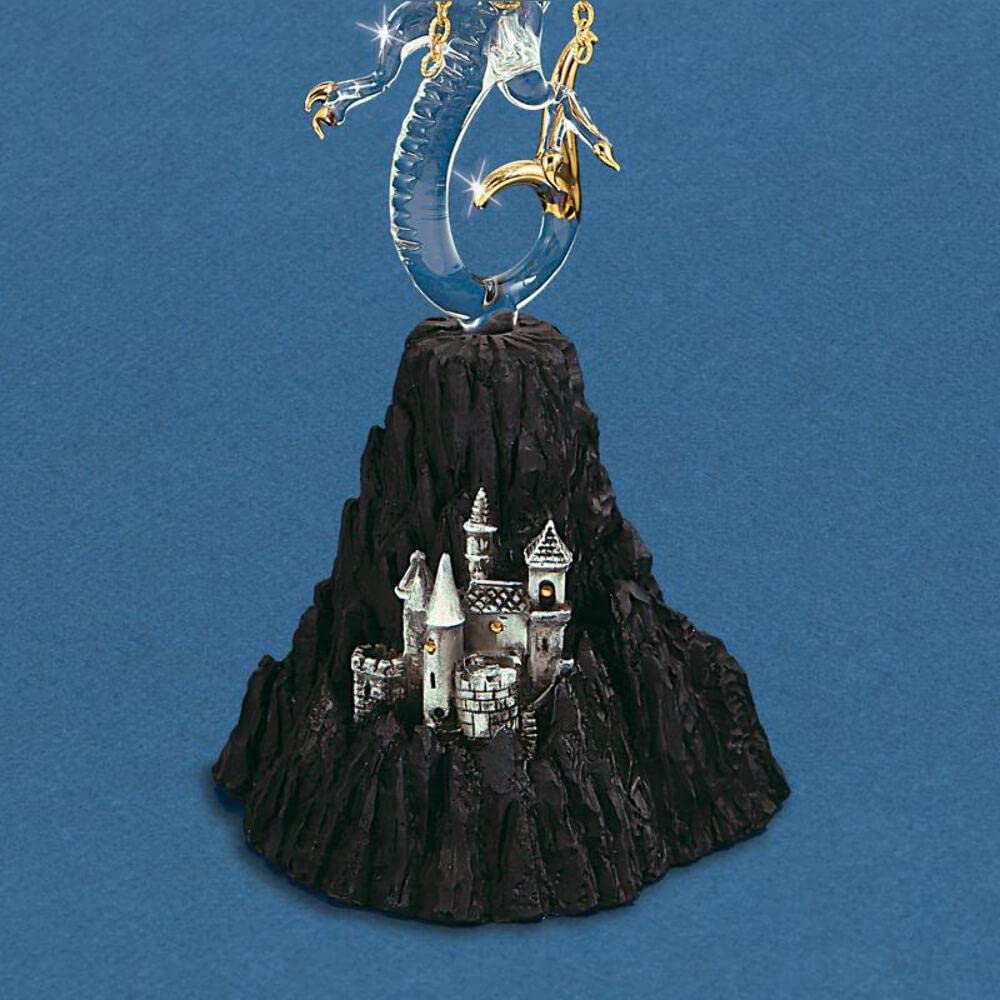Black Magic Dragon Glass Figurine - Handcrafted Collectible for Home Decor, Gifts & Fantasy Displays