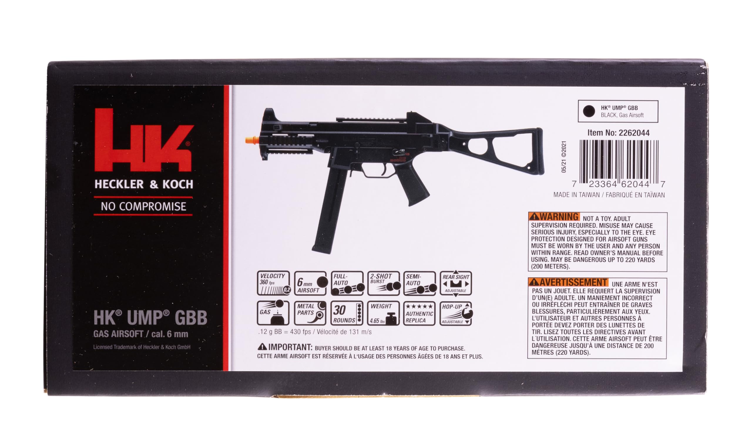 Umarex Elite Force HK Heckler & Koch UMP 6mm BB Airsoft Gun - Gas Blowback (GBB) Replica for Tactical Training & Competitive Shooting