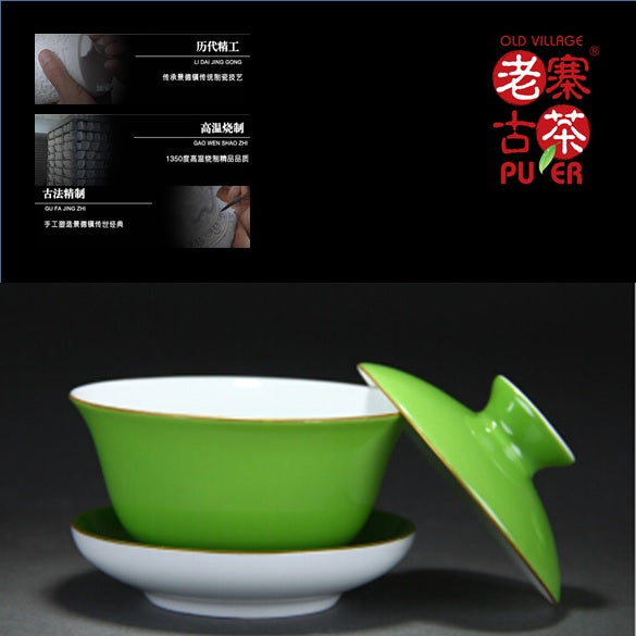 Premium Porcelain Tea Set of 6 Pieces from Jingdezhen - Baocilin Apple Green Ceramic Gift Set for Chinese Tea Ceremony, Home Decor & Luxury Gifting