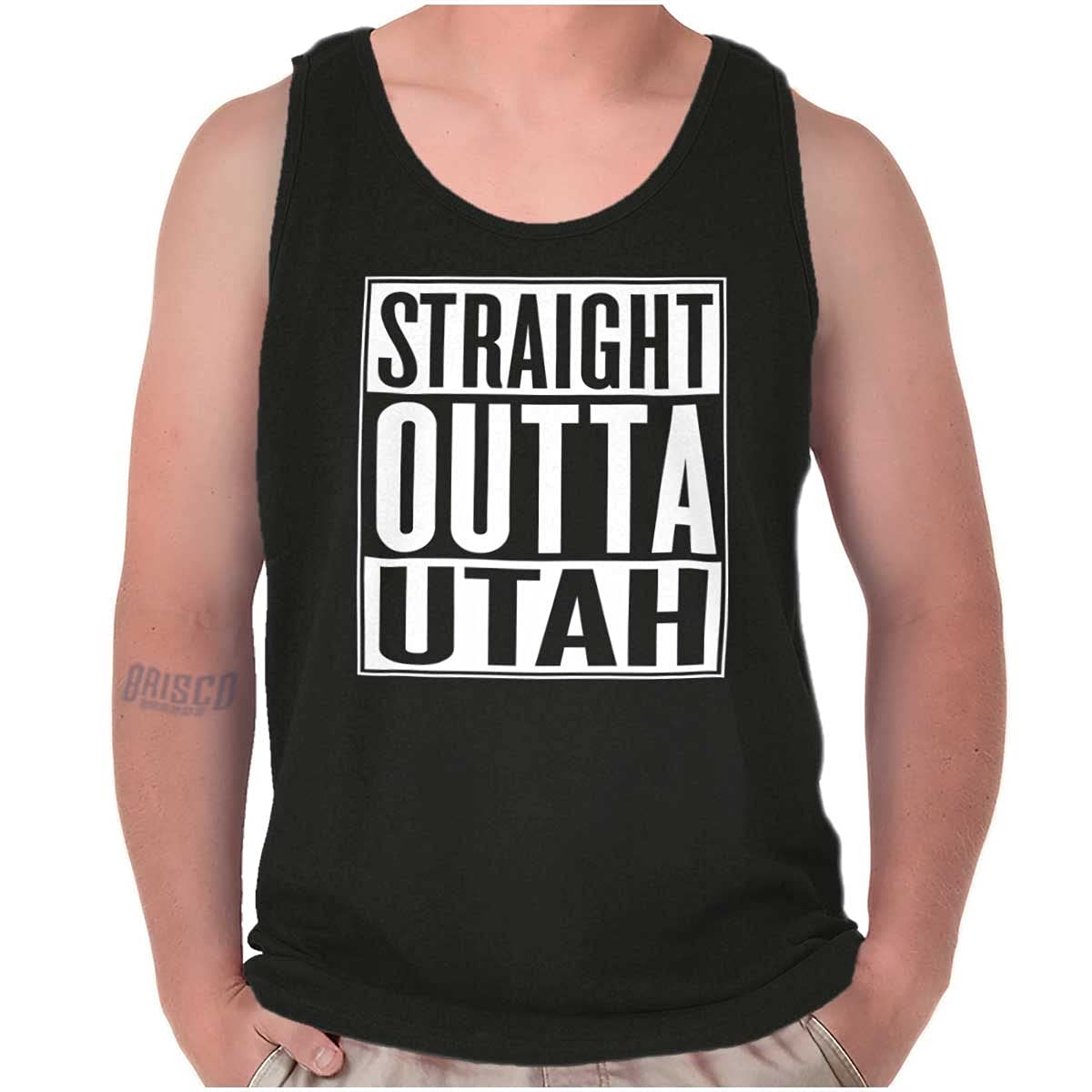 Funny Straight Outta Utah Souvenir Tank Top T-Shirt for Men & Women - Perfect for Travel, Gifts & Casual Wear