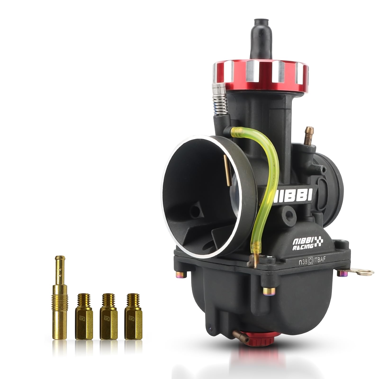 NIBBI PWK38mm Carburetor for 450cc-500cc Motorcycle Engines with Carb Jets - Compatible with Dirt Bikes, Mini Bikes, Pit Bikes, GY6 & ATVs - High Performance Air Fuel Mixture for Off-Road Racing & Trail Riding
