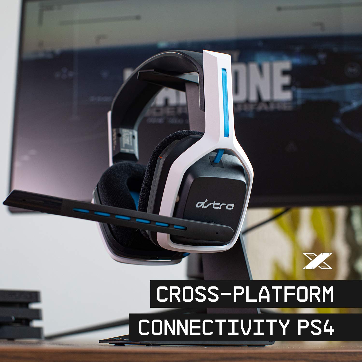 ASTRO Gaming A20 Wireless Headset Gen 2 for PS5, PS4, PC & Mac - White/Blue Gaming Headphones with Noise Cancelling Mic - Perfect for Online Gaming, Streaming & Virtual Meetings