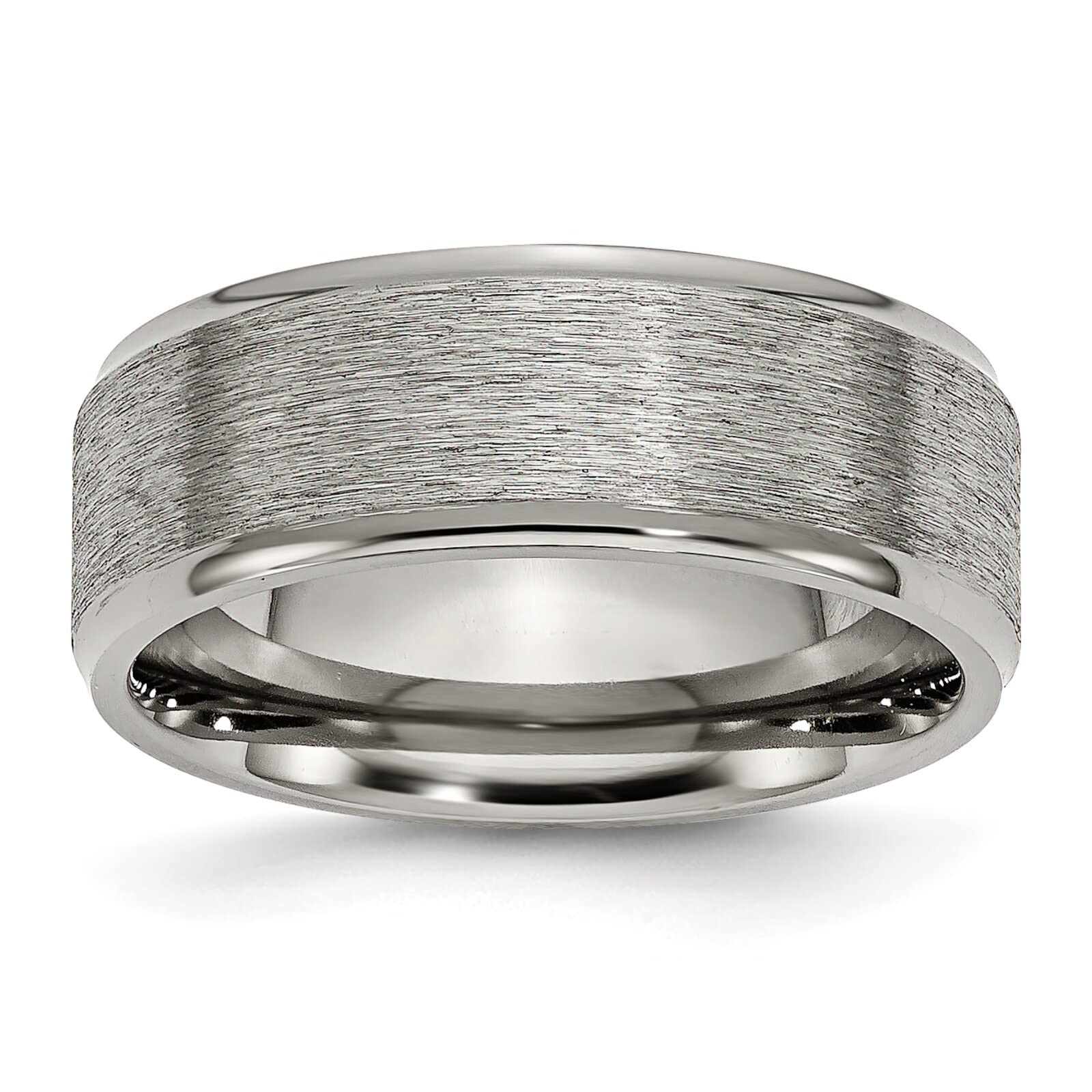 8mm Brushed Titanium Men's Wedding Band Ring - Size 14.5 - Durable & Comfortable for Everyday Wear - Perfect for Weddings, Anniversaries & Special Occasions