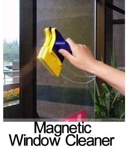 Rokzo Magnetic Window Cleaner - Double-Sided Glass Cleaning Tool with 2 Extra Cleaning Pads - Squeegee & Washing Equipment for Home & Office Use - Perfect for High Windows, Glass Doors, and Skylights