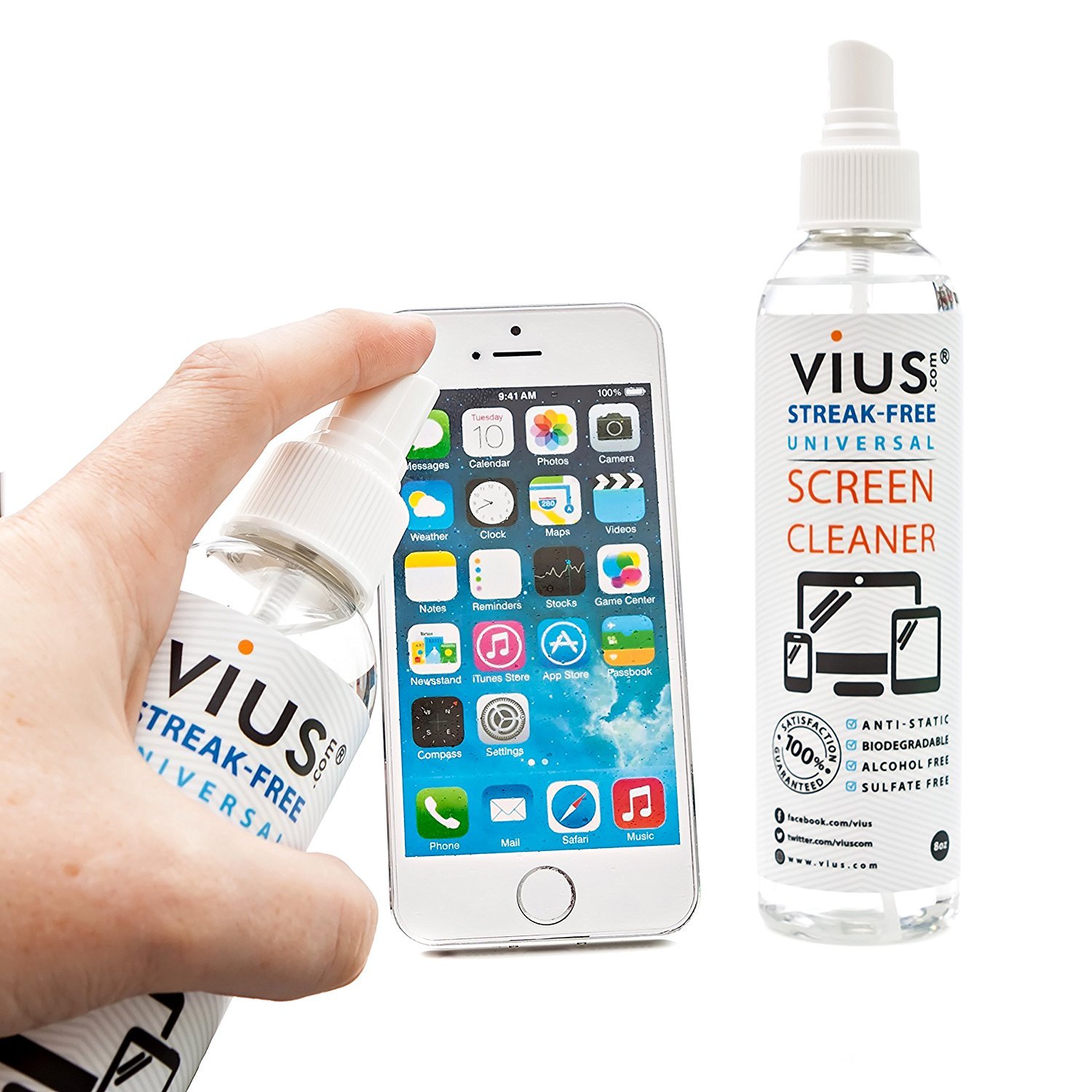Premium Screen Cleaner Spray for LCD LED TVs, Laptops, Tablets, Monitors & Phones - 8oz Gentle Cleaning Solution for Fingerprints, Dust & Oil - Perfect for Home, Office & Travel Use