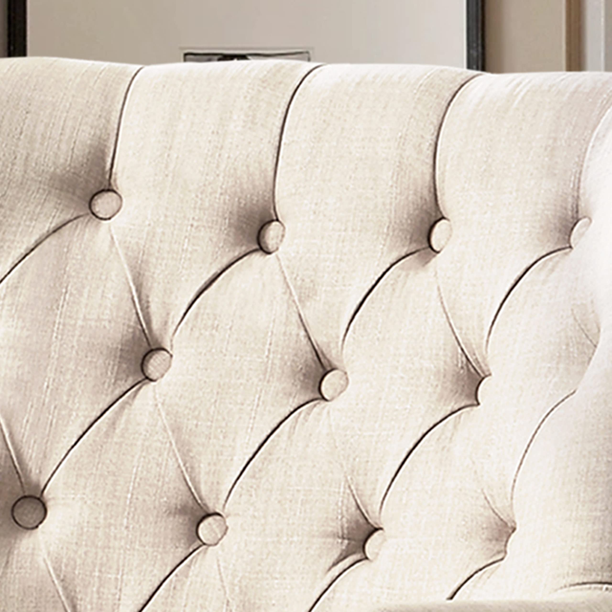 Rosevara Atlas Accent Chair - Modern Linen Natural Living Room Armchair, Comfortable Reading Chair for Bedroom or Lounge - Perfect for Relaxing, Reading & Small Spaces