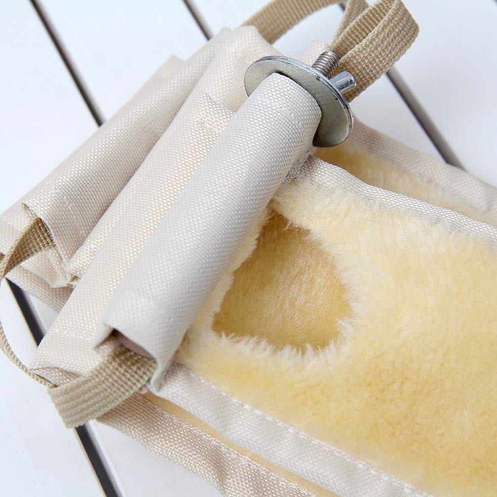 Balacoo Multi-Layer Pet Hammock - Soft Squirrel Plush Finch Canary Hammock Bed for Small Animals, Chinchillas & Stuffed Toys | Cozy Warm Mat for Cage, Playpen & Indoor Use | Wooden Frame Design