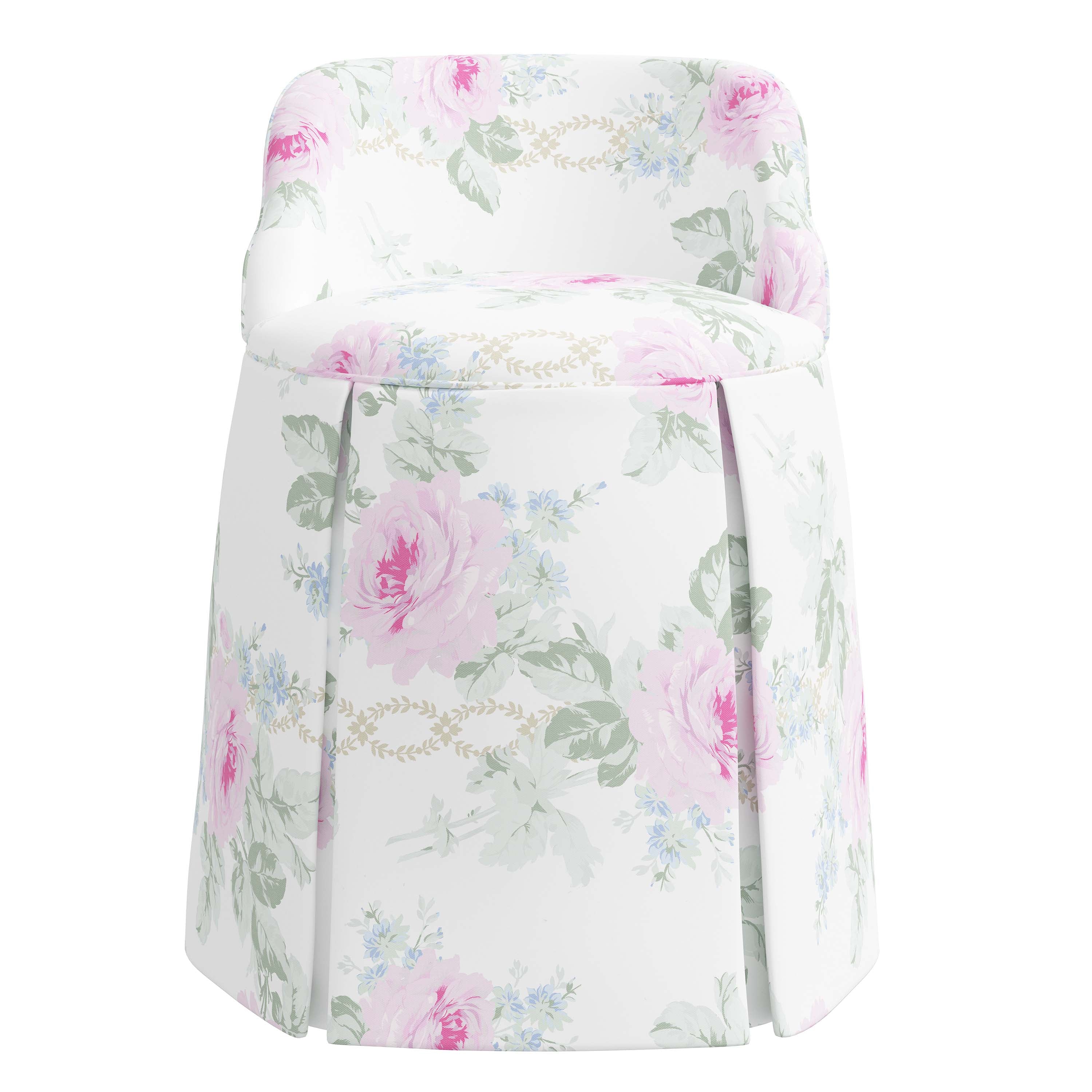Pipi Vanity Chair - Elegant Makeup Dressing Stool with Upholstered Seat & Gold Metal Legs, Perfect for Bedroom, Boudoir, Vanity Table & Beauty Salon