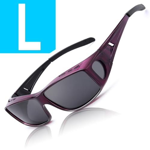 A24 Gradient Purple Frame Polarized Grey Lens Wrap Around Sunglasses