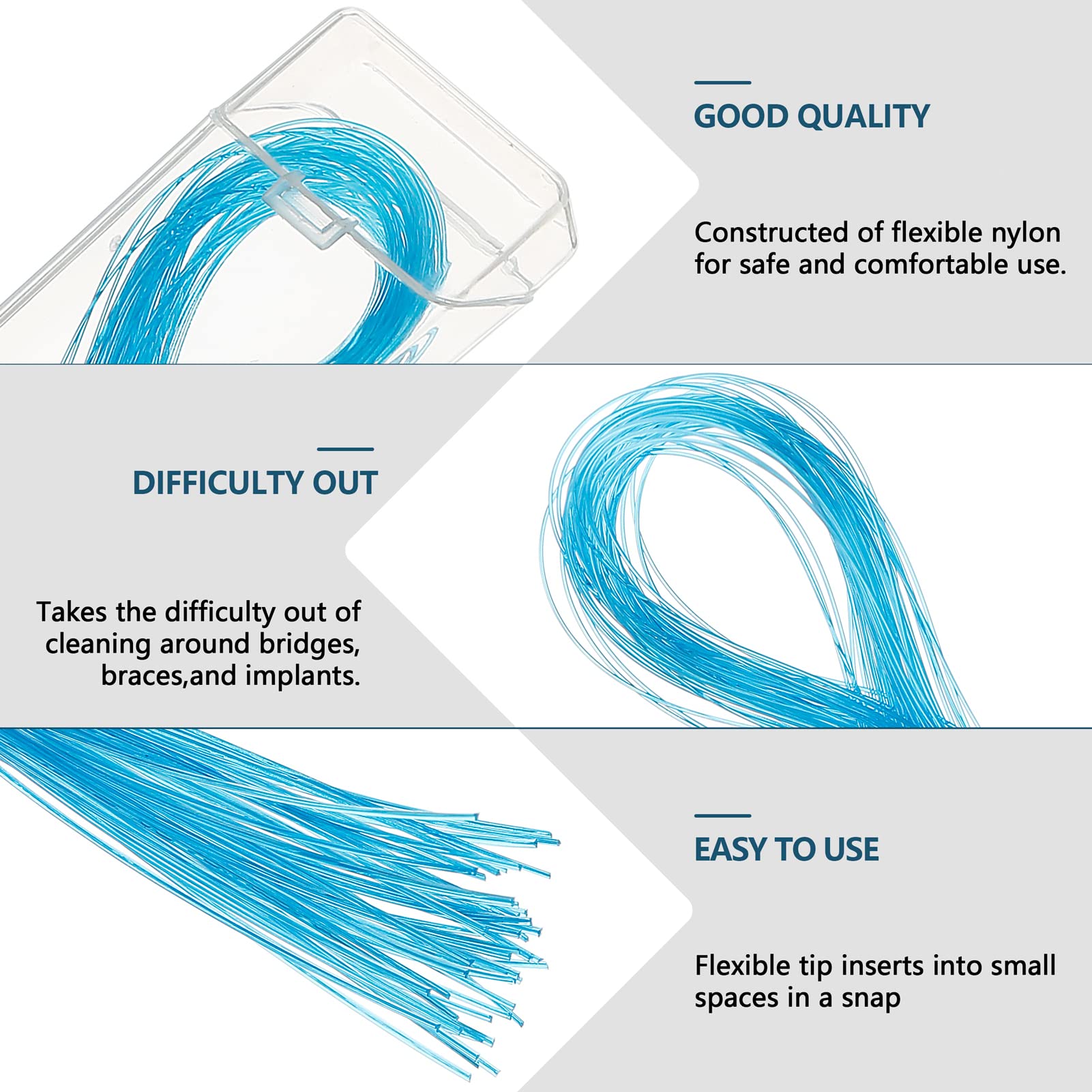Dental Floss Threaders for Braces, Bridges & Implants - 200PCS (4 Pack) Deep Cleaning Oral Hygiene Tools - Perfect for Braces Wearers & Dental Work Care