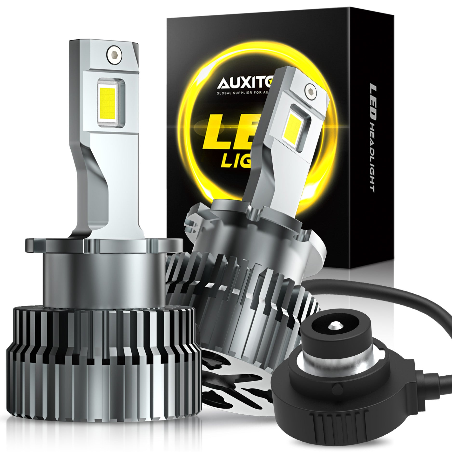 D4S LED Headlight Bulbs - 120W 24000LM High/Low Beam Conversion Kit - Xenon HID Replacement for Cars, Trucks, SUVs - Bright White Light for Night Driving & Off-Road Use