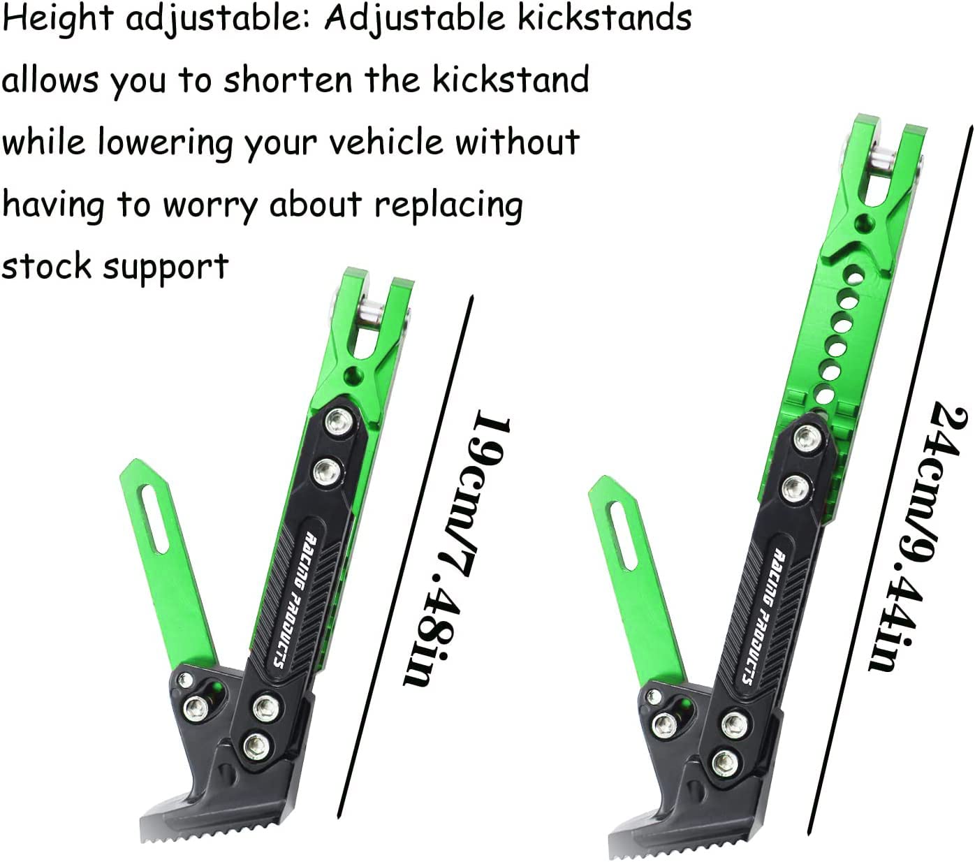 Universal Motorcycle Kickstand - CNC Aluminum Alloy Adjustable Side Stand for Scooters, Pit Bikes & Motocross | Durable Foot Support for Parking & Maintenance