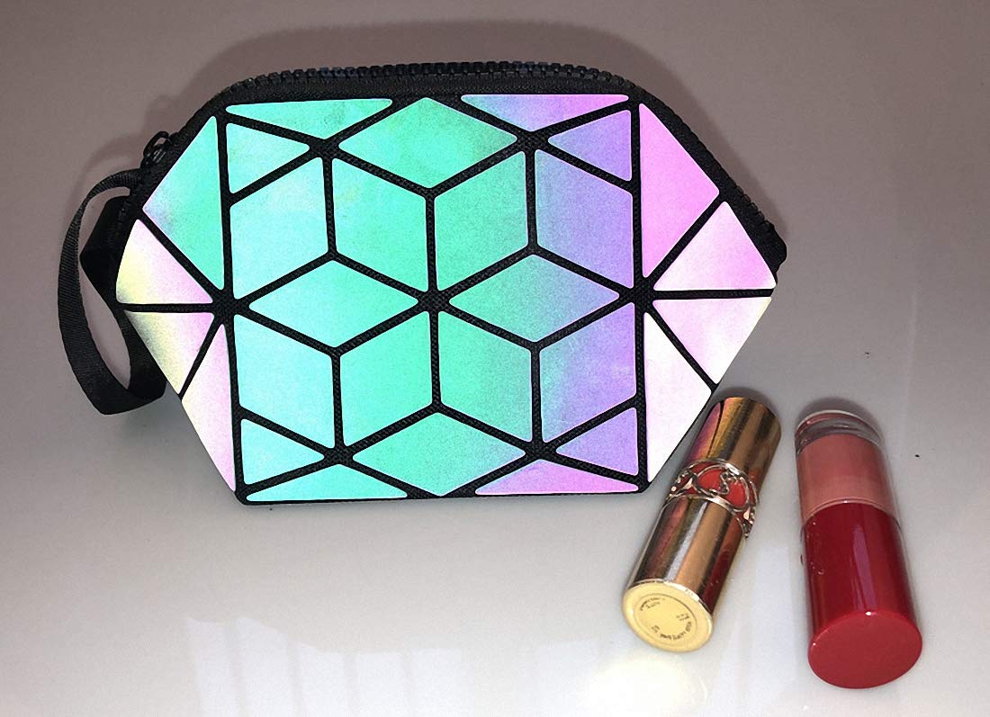 Holographic Geometric Tote Bag for Women - Stylish & Reflective Crossbody Purse for Parties & Night Out