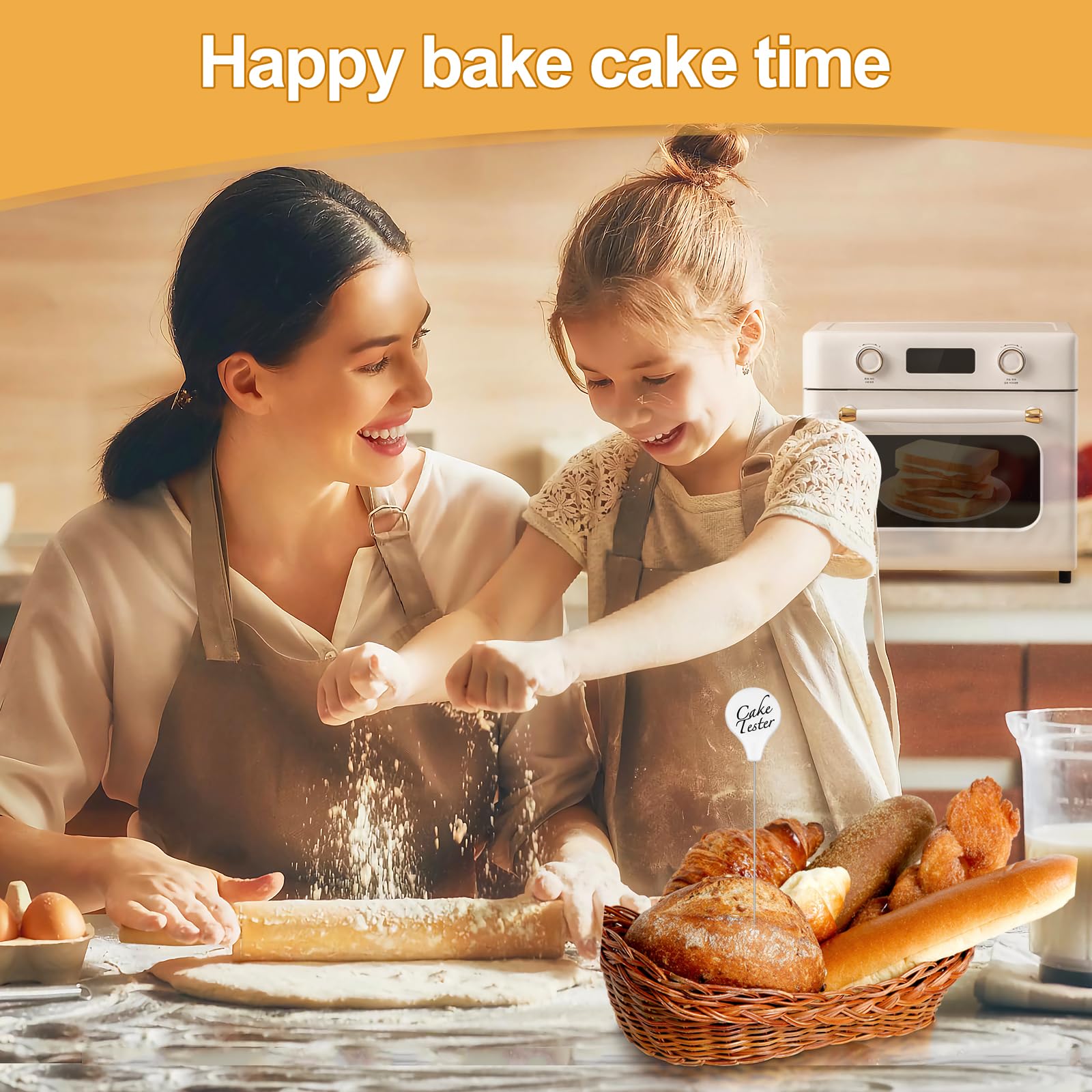 Stainless Steel Cake Tester Kit - 2 Pack 7.5 Inch Baking Doneness Testers for Cakes, Breads & Pastries | Essential Kitchen Baking Tools for Perfect Desserts Every Time