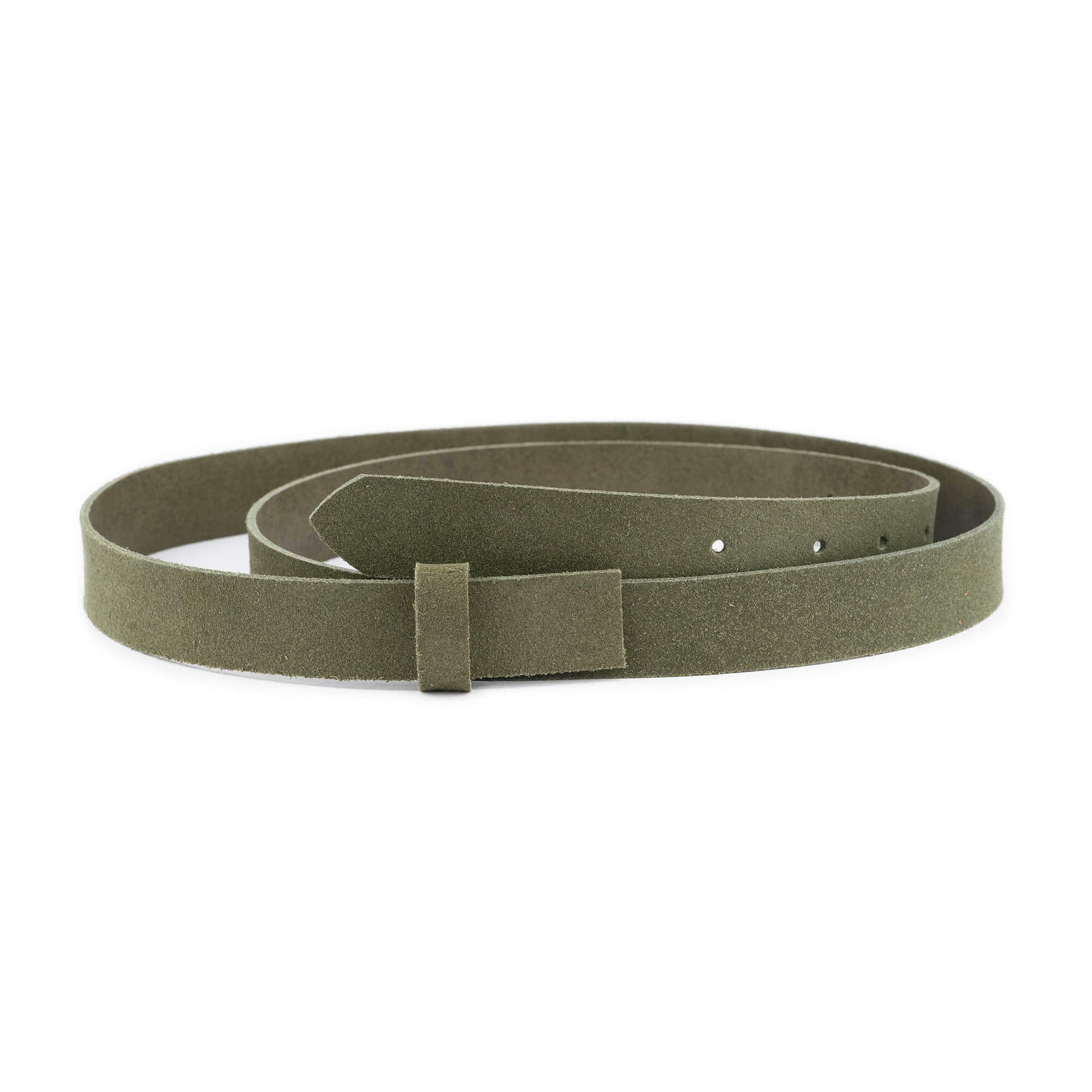 Olive Green Suede Leather Replacement Belt Strap for Ferragamo Buckles - 2.5 cm Width - Perfect for Dress Pants, Jeans & Formal Attire