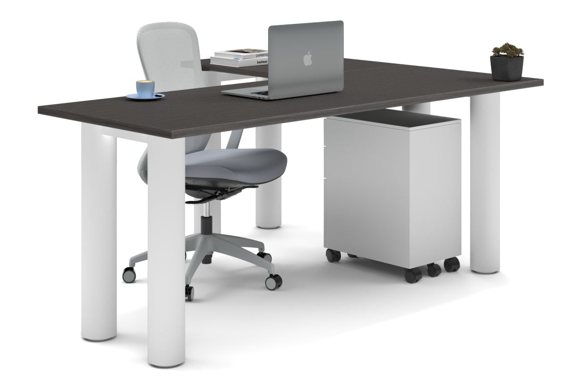 Premium L-Shaped Corner Office Desk with Quadro Cylinder Legs - 1800L x 1450W - Perfect for Home Office, Gaming Setup & Workspace Organization