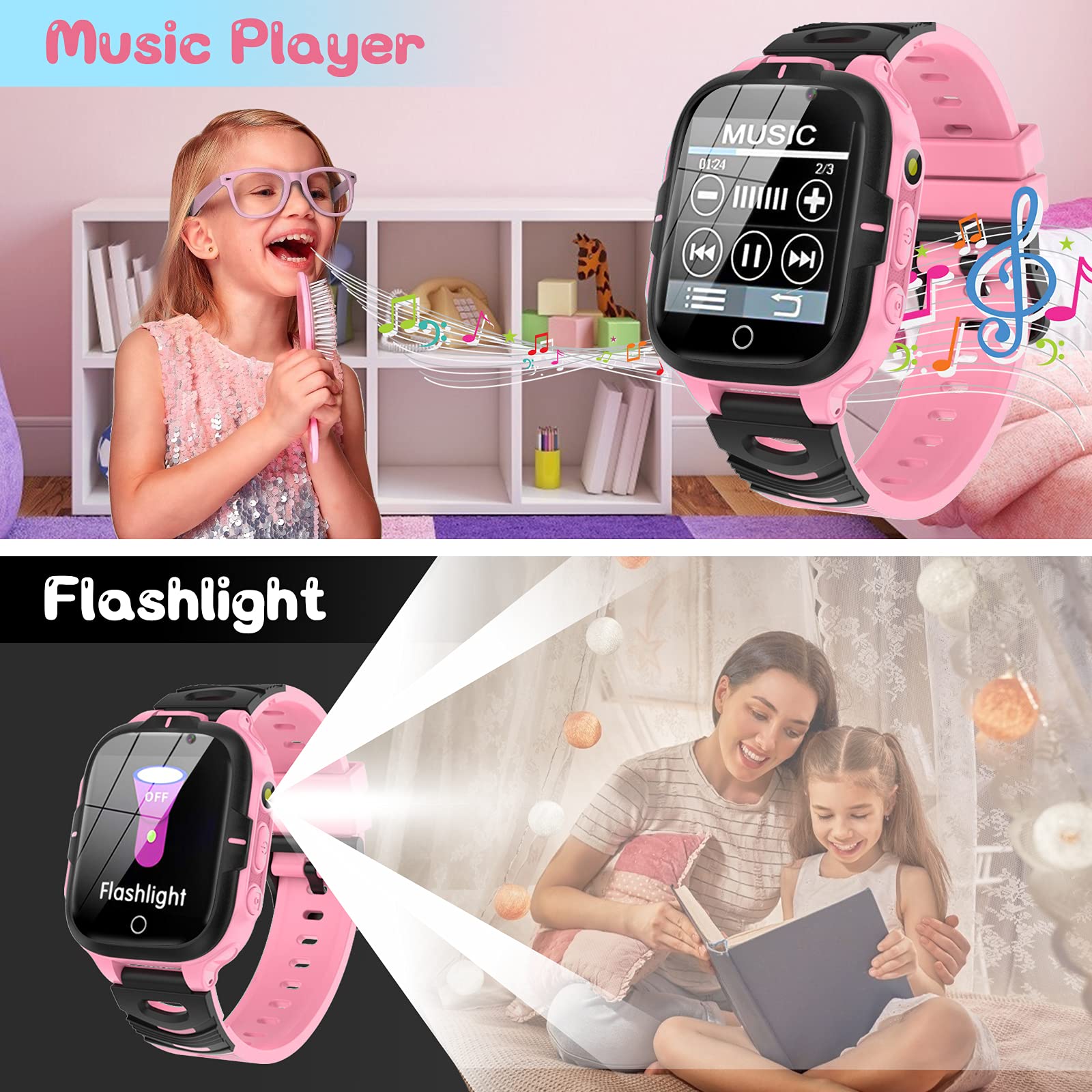 ELEJAFE Kids Smart Watch for Boys & Girls - 2 Cameras, Video, 16 Games, SOS Call, Flashlight, MP3 Player, Alarm Clock | Perfect Birthday Gift for Ages 3-12 | Ideal for Outdoor Play, School Safety & Parent-Child Communication