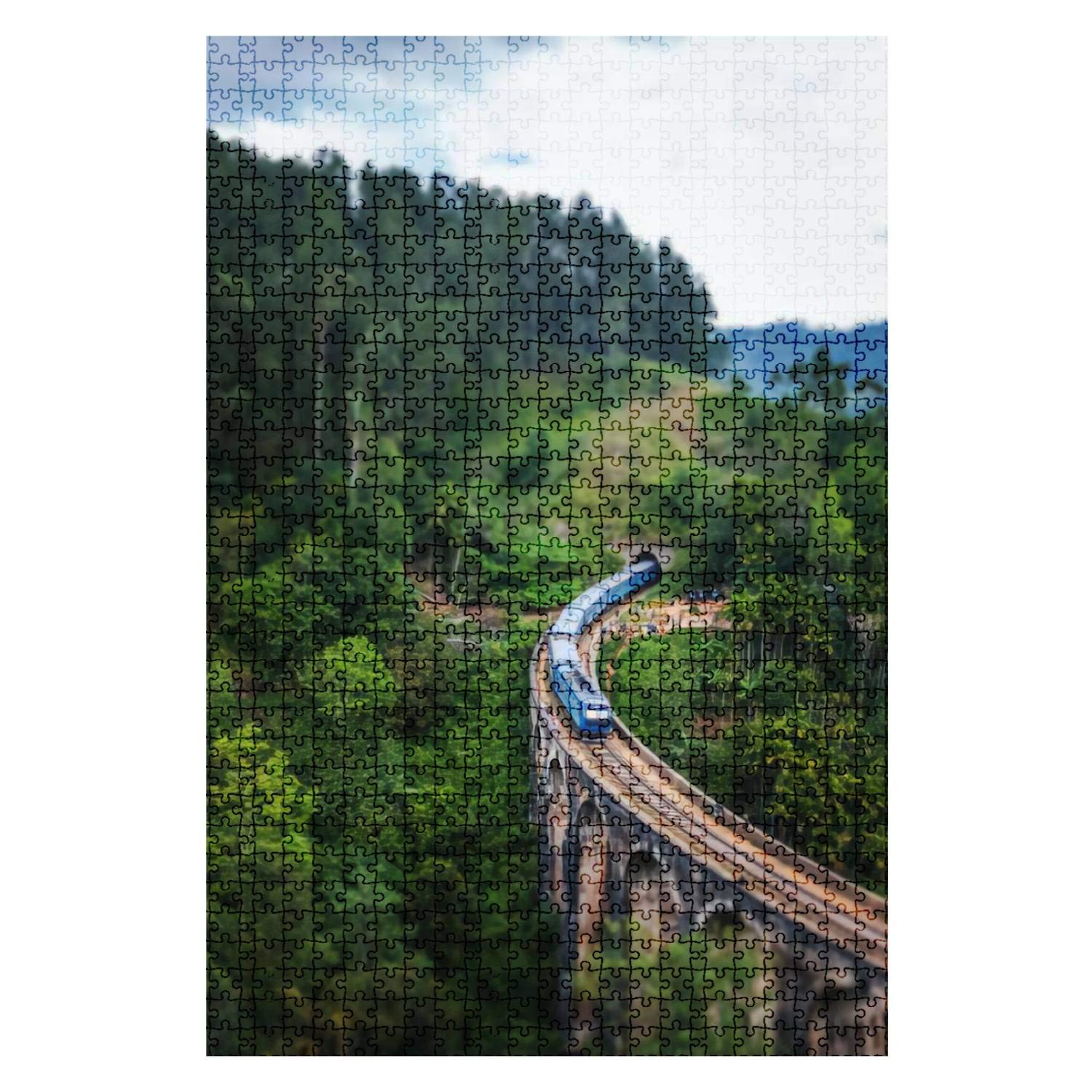 1000-Piece Wooden Jigsaw Puzzle - Nine Arch Bridge Sri Lanka Scenic Train Travel | Challenging Adult & Kids Board Game | DIY Educational Toy & Home Decor Gift for Puzzle Lovers (Perfect for Family Game Nights, Stress Relief & Home Decoration)