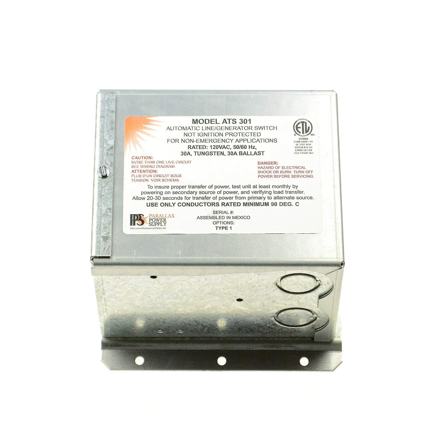 ATS301 ATS-301 30 Amp 120 Volt Automatic Transfer Switch for Generator - Reliable Power Backup Solution for Home & Emergency Use