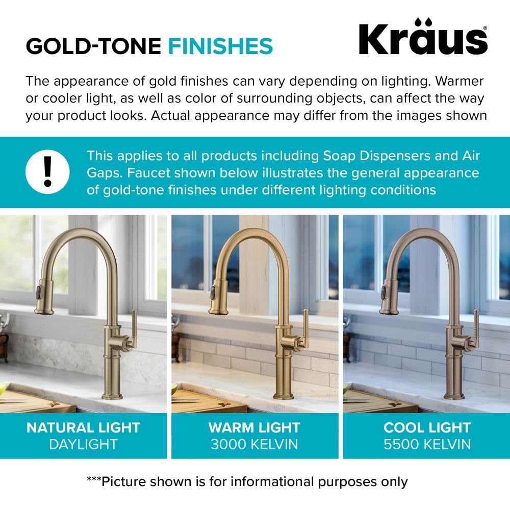 KRAUS Artec Pro 1st Gen Commercial Style Pre-Rinse Single Handle Kitchen Faucet with Pot Filler - Brushed Gold Finish, No Pull Down (KPF-1603BG) - Perfect for Modern Kitchens, Restaurants & Food Prep Areas
