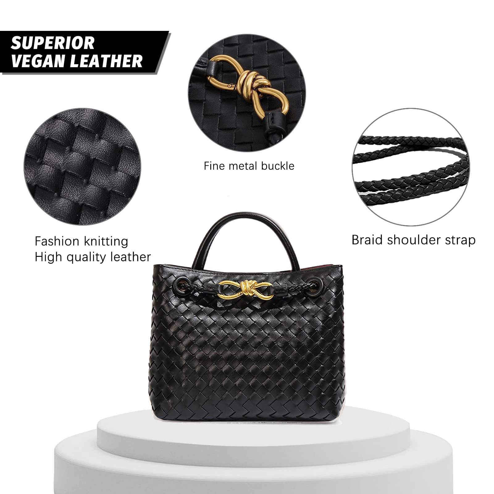Stylish Woven Tote Bag for Women - Boho Shoulder Bag with Top Handle & Crossbody Strap | Perfect for Shopping, Beach, Work & Travel Accessories