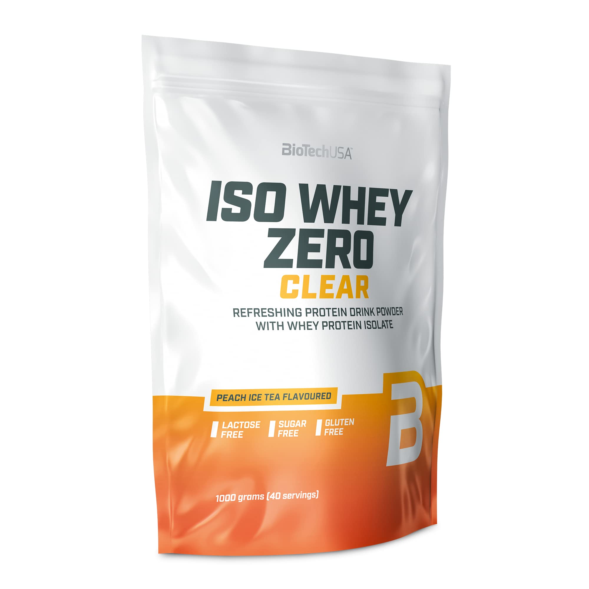 BioTechUSA Iso Whey Zero Clear Protein Powder - Peach Ice Tea Flavor, 1000g | Low Carb, Lactose-Free Whey Isolate for Post-Workout Recovery & Muscle Growth | Perfect for Gym, Fitness & Healthy Lifestyle