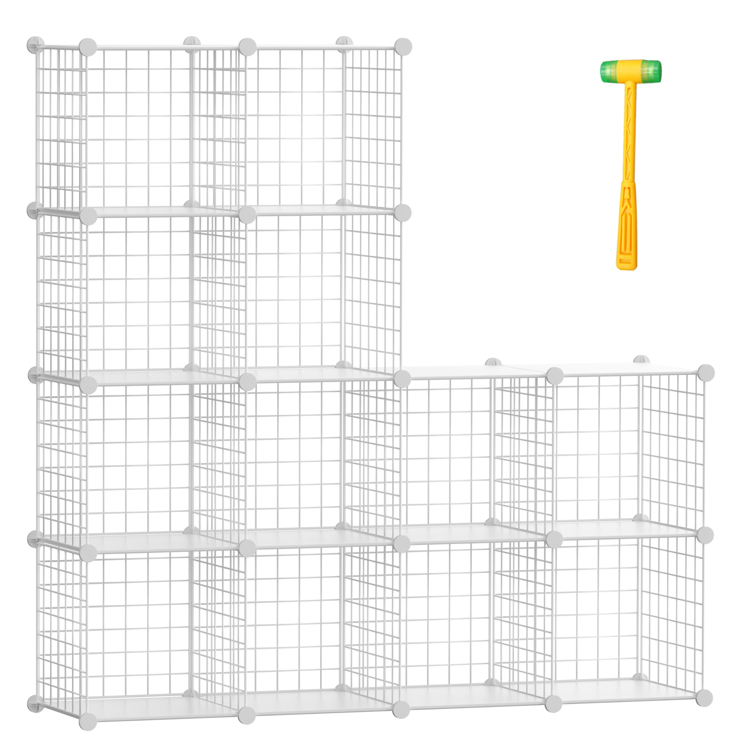 TUMUCUTE 12-Cube Metal Storage Organizer - White Bookshelf & Portable Closet Organizer for Bedroom, Home & Office | Perfect for Organizing Clothes, Books & Home Decor