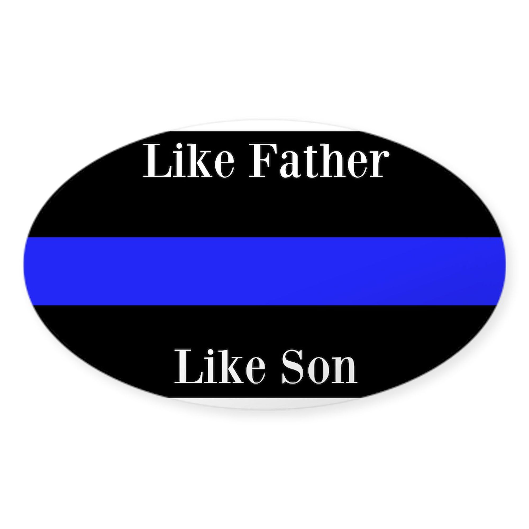 Police Like Father Like Son Oval Car Bumper Sticker - Funny Police Appreciation Decal for Cars, Trucks & Laptops - Perfect for Law Enforcement Families & Supporters