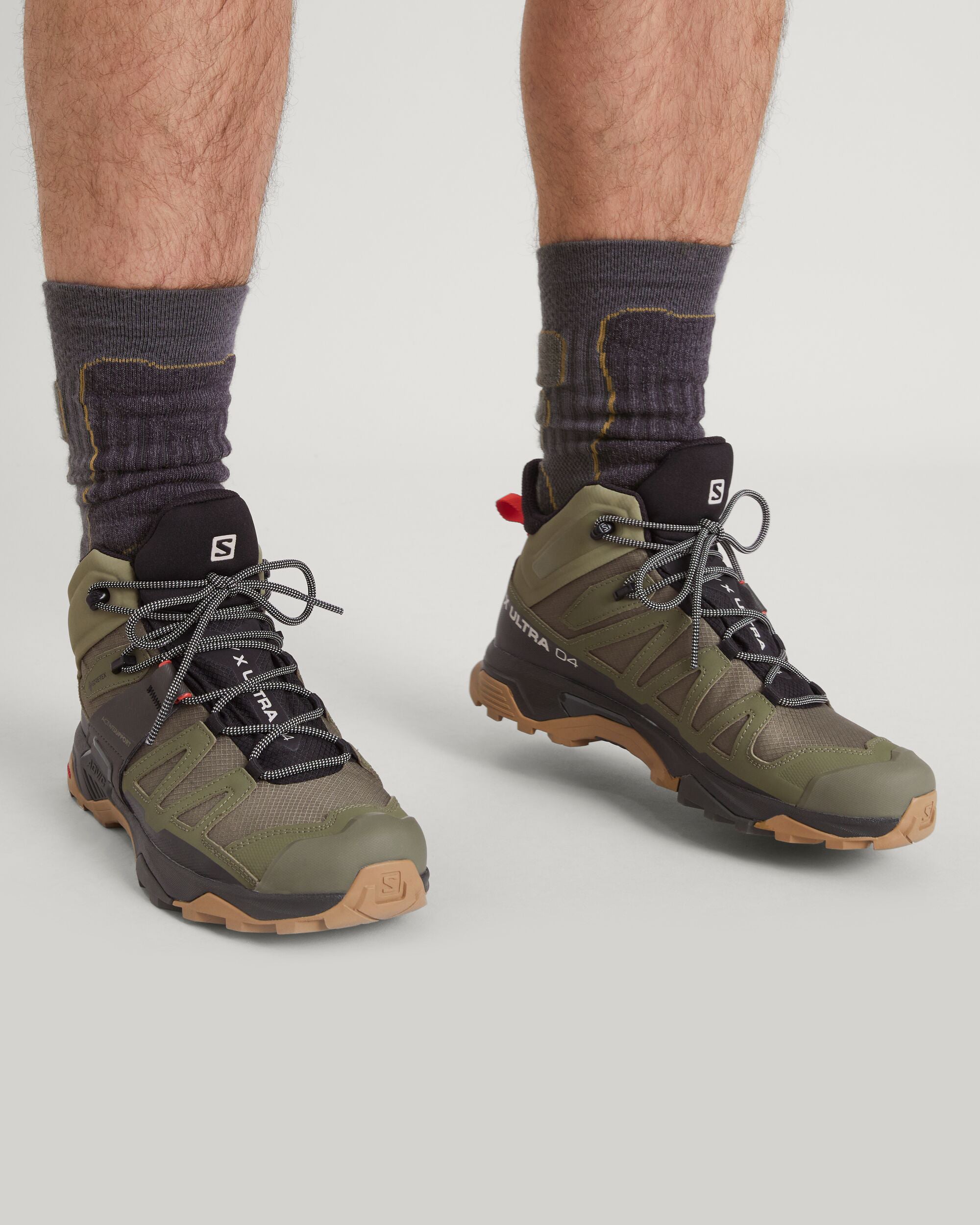 Salomon X Ultra 4 GORE-TEX Mid Hiking Boots for Men - Waterproof & Lightweight (Deep Lichen Green/Peat/Kelp) - Perfect for Trail Hiking, Backpacking & Outdoor Adventures