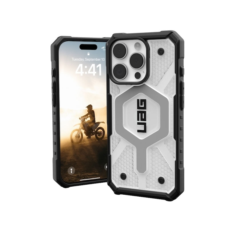 UAG Pathfinder Rugged Case for iPhone 16 Pro - Military-Grade Protection | Shockproof & Drop-Proof | Clear Back Design | Perfect for Outdoor Adventures & Daily Use