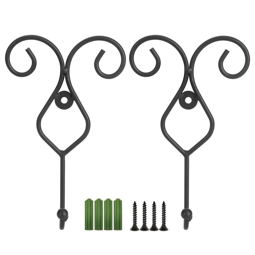 Ymiko 2-Pack Black Wall Mounted Hooks - Heavy Duty Bathroom & Kitchen Organizer for Towels, Hats, Clothes & Pictures - Space Saving Door & Wall Hangers for Home, Store & Office Organization
