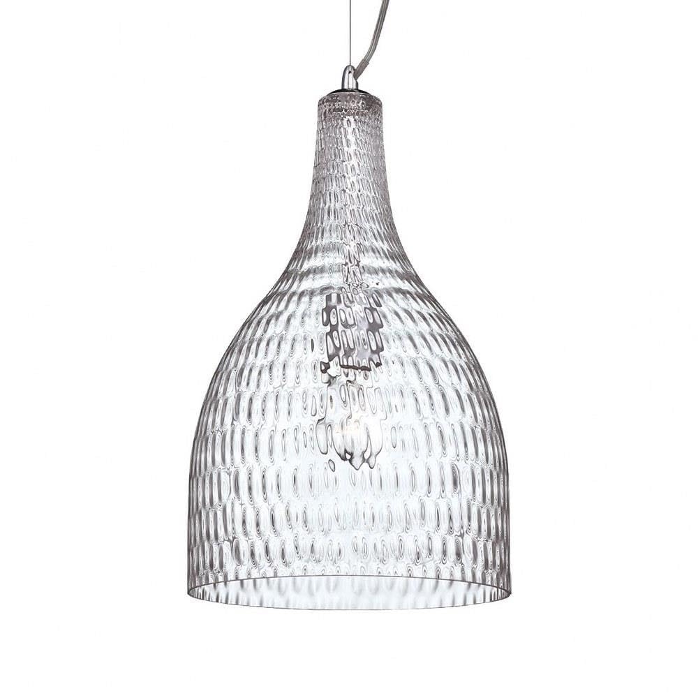 Modern 1-Light Large Chrome Pendant Light with Clear Glass Shade - 16.75 Inch Hanging Fixture for Kitchen Island, Dining Room & Entryway - Bailey Street Home 79-BEL-981398