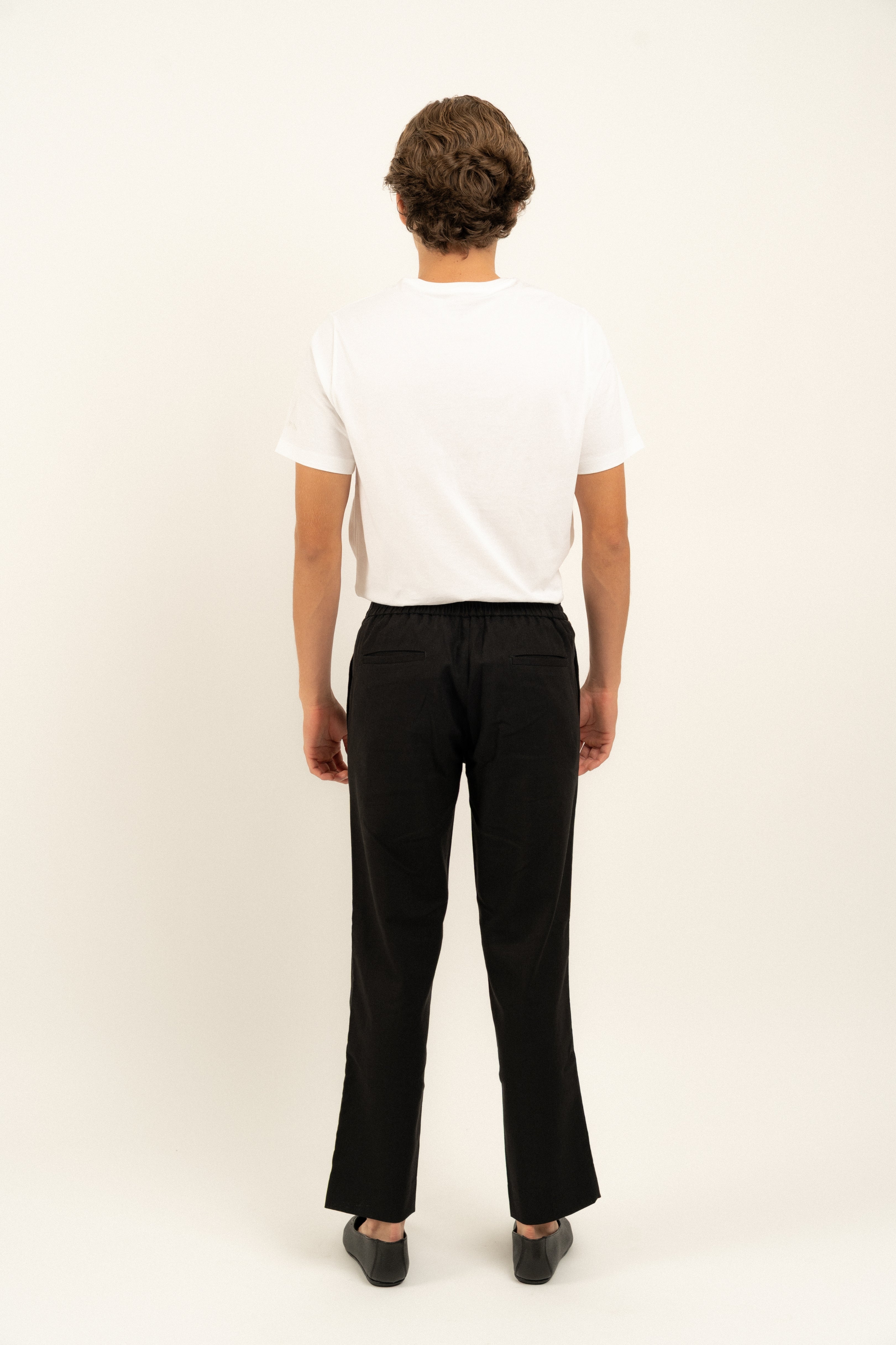 Milos Black Linen Trousers for Women - Comfortable Summer Pants with Elastic Waist - Perfect for Casual Wear, Office & Travel