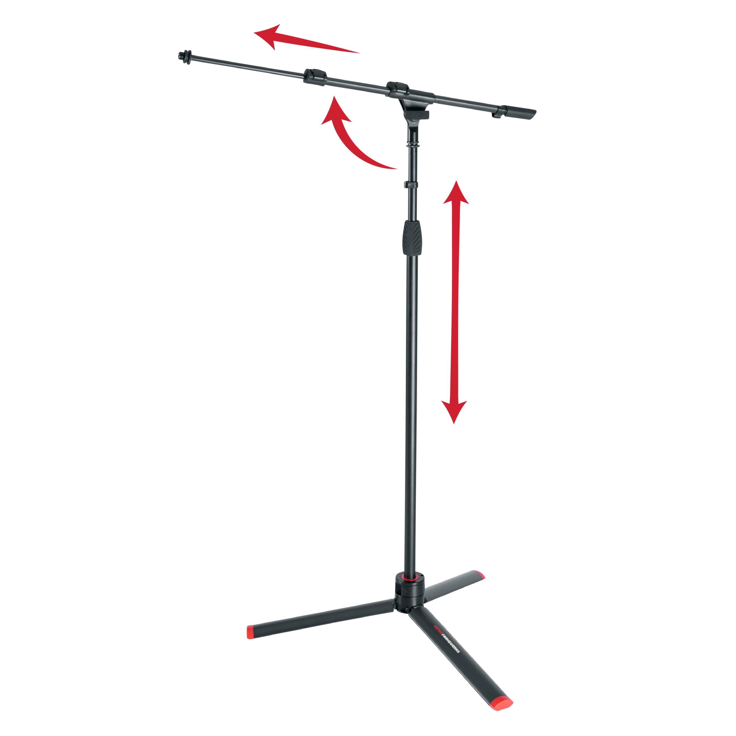 Gator Frameworks GFW-ID-MIC ID Series Adjustable Tripod Mic Stand with Boom Arm - Perfect for Podcasting, Live Streaming & Studio Recording