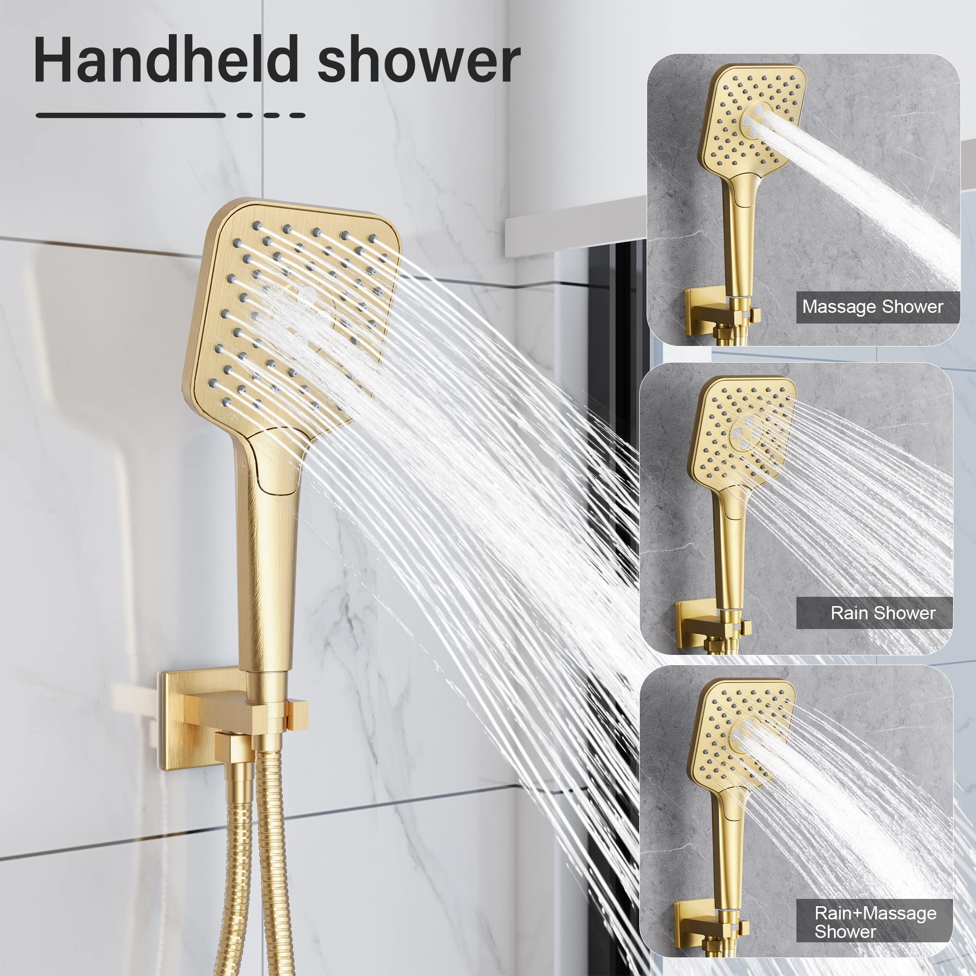 Gabrylly Brushed Gold Shower System - 10