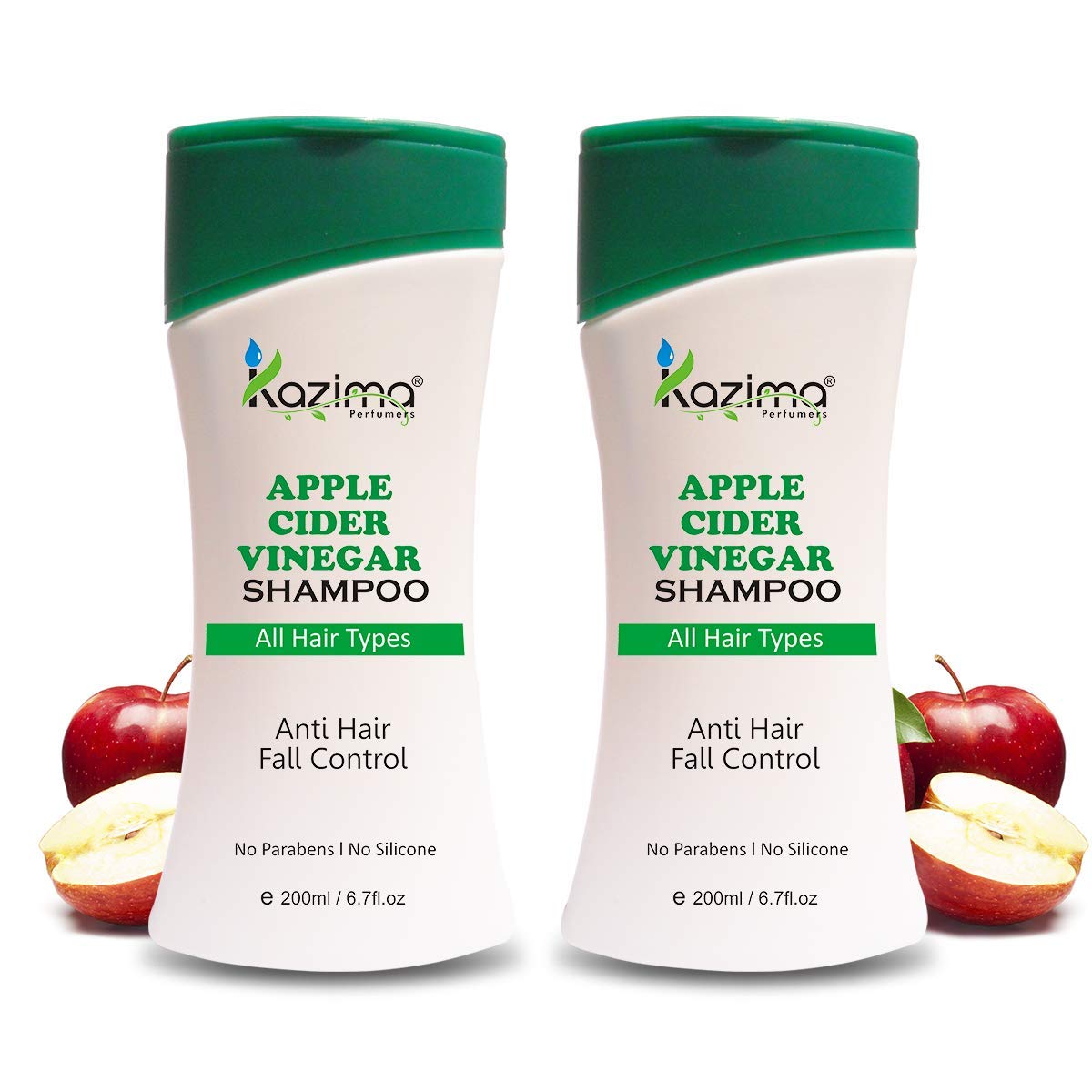 KAZIMA Apple Cider Vinegar & Coconut Milk Shampoo with Argan Oil - 200ml Pack of 2 | Natural Hair Care for Frizz Control, Color Protection & Shine Boost | Sulfate-Free, Paraben-Free & Silicone-Free Formula | Perfect for Damaged, Dry or Color-Treated Hair - Daily Use & Salon Results at Home