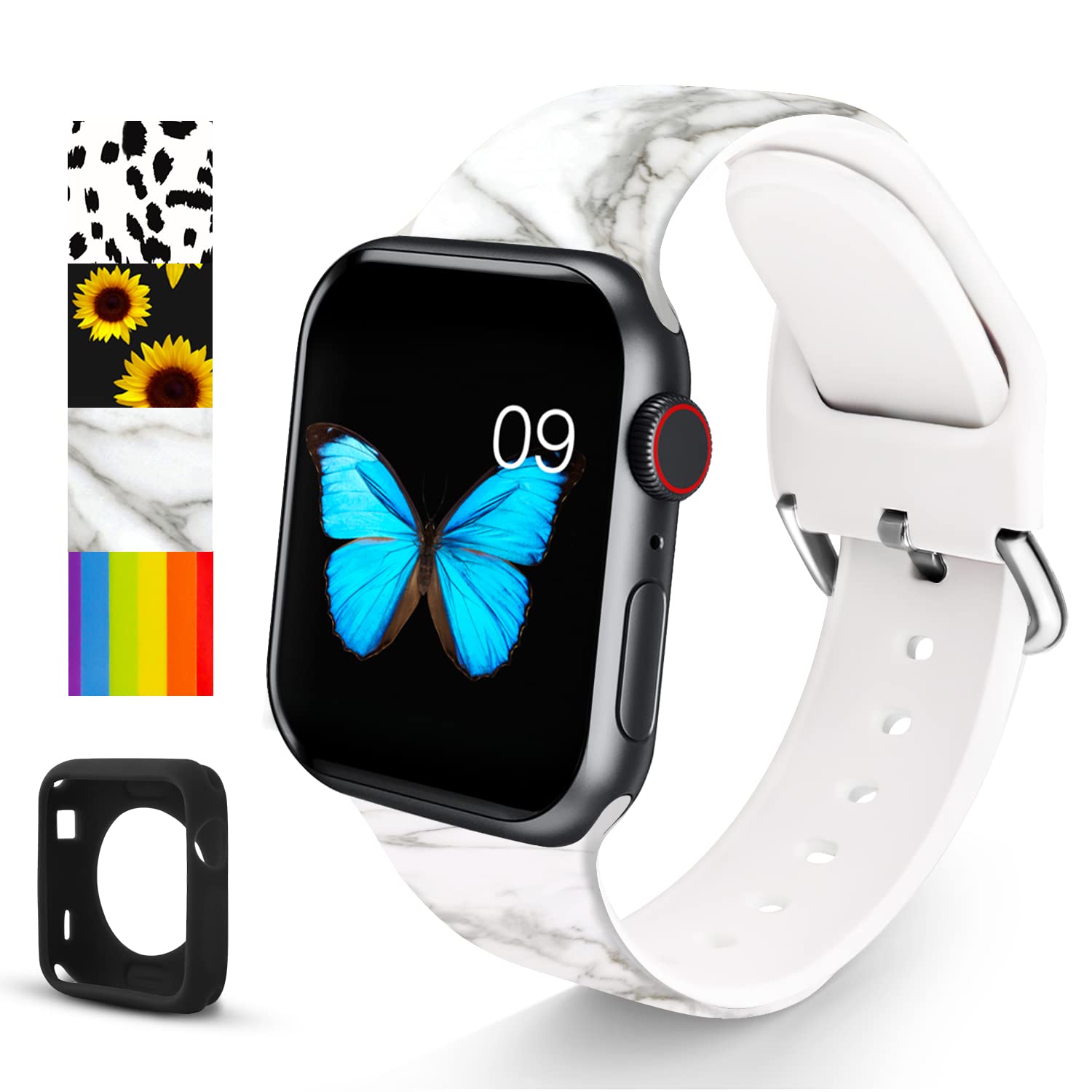 UMEINAC TECH Soft Silicone Sport Band for Apple Watch 38mm 40mm 42mm 44mm - Compatible with iWatch Series 6/5/4/3/2/1/SE - Durable Replacement Strap for Women & Men - Perfect for Workouts, Running & Everyday Wear
