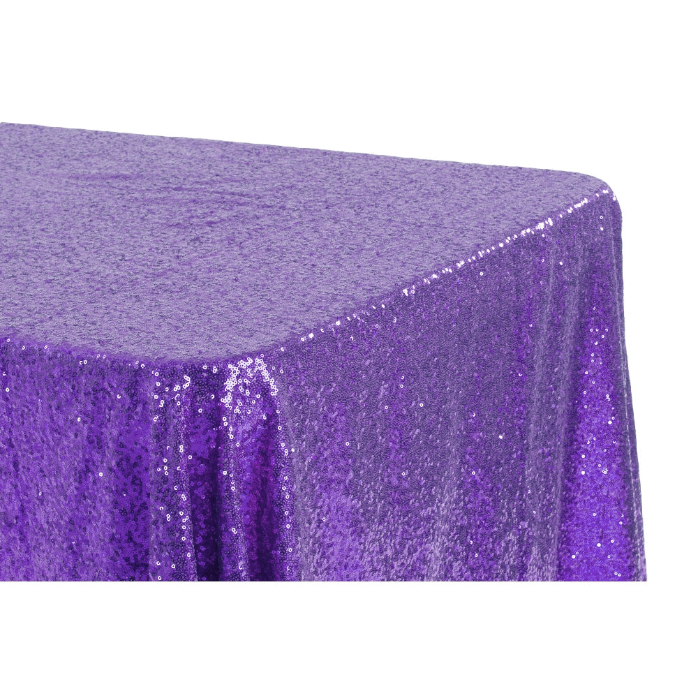 Glitz Sequin 90x132 Inch Rectangular Tablecloth - Sparkling Purple Party Table Cover for Weddings, Birthdays & Holiday Celebrations