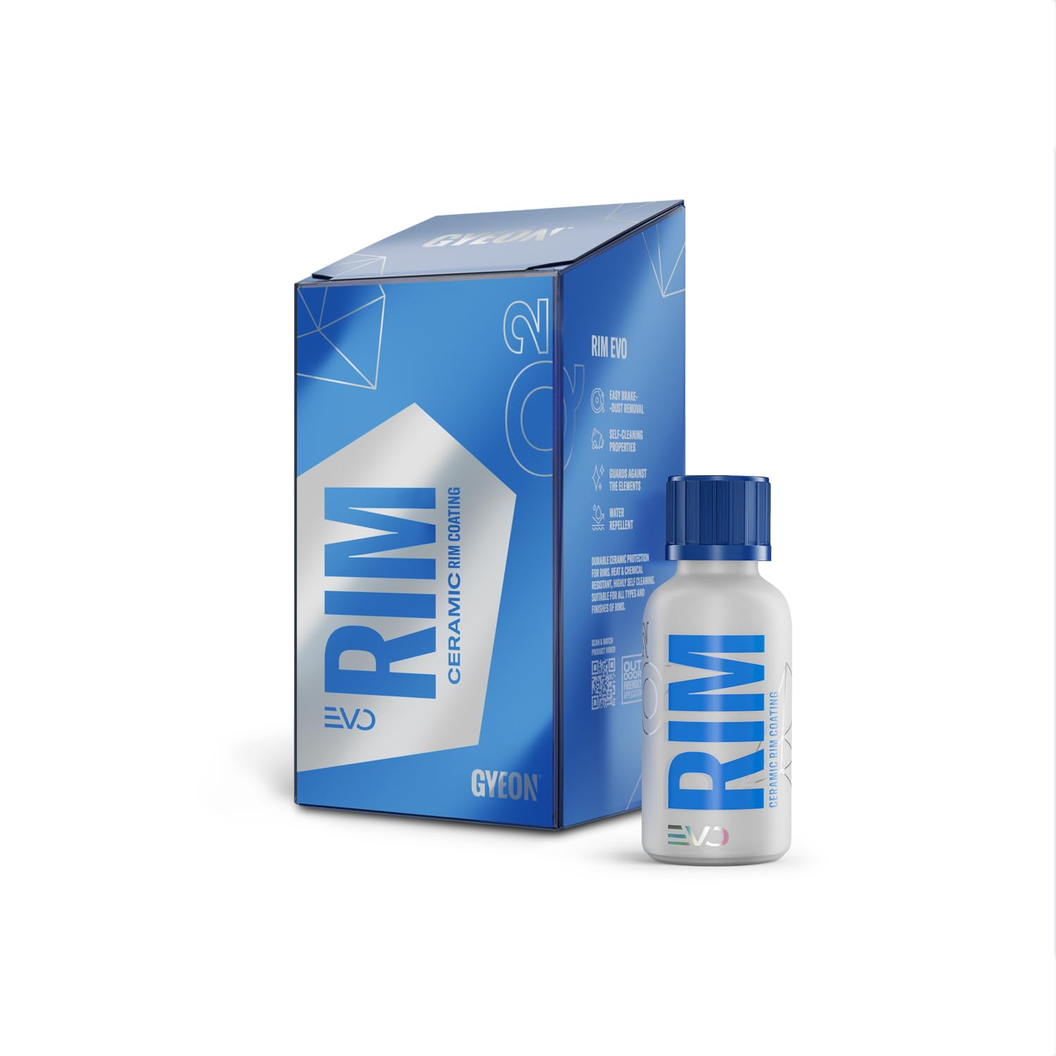 Gyeon Rim EVO 30ml Ceramic Wheel Coating Kit - Brake Dust & Road Contaminant Repellent - High Heat Resistant Protection for Car Wheels - Perfect for Alloy, Chrome & Painted Rims - Easy Application for Long-Lasting Shine & Protection