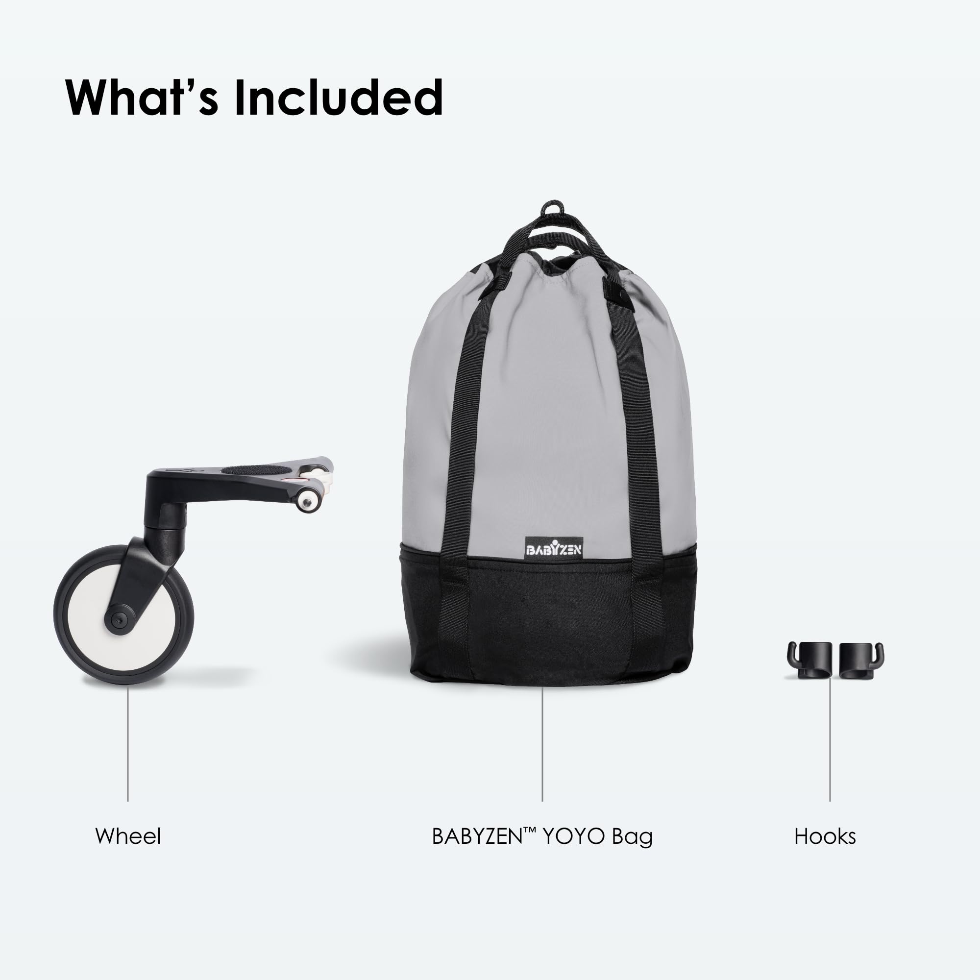 Babyzen YOYO Stroller Bag in Stone - Extra Storage for YOYO2 Stroller with Wheel Base & Hooks - Perfect for Diapers, Toys & Essentials On-the-Go