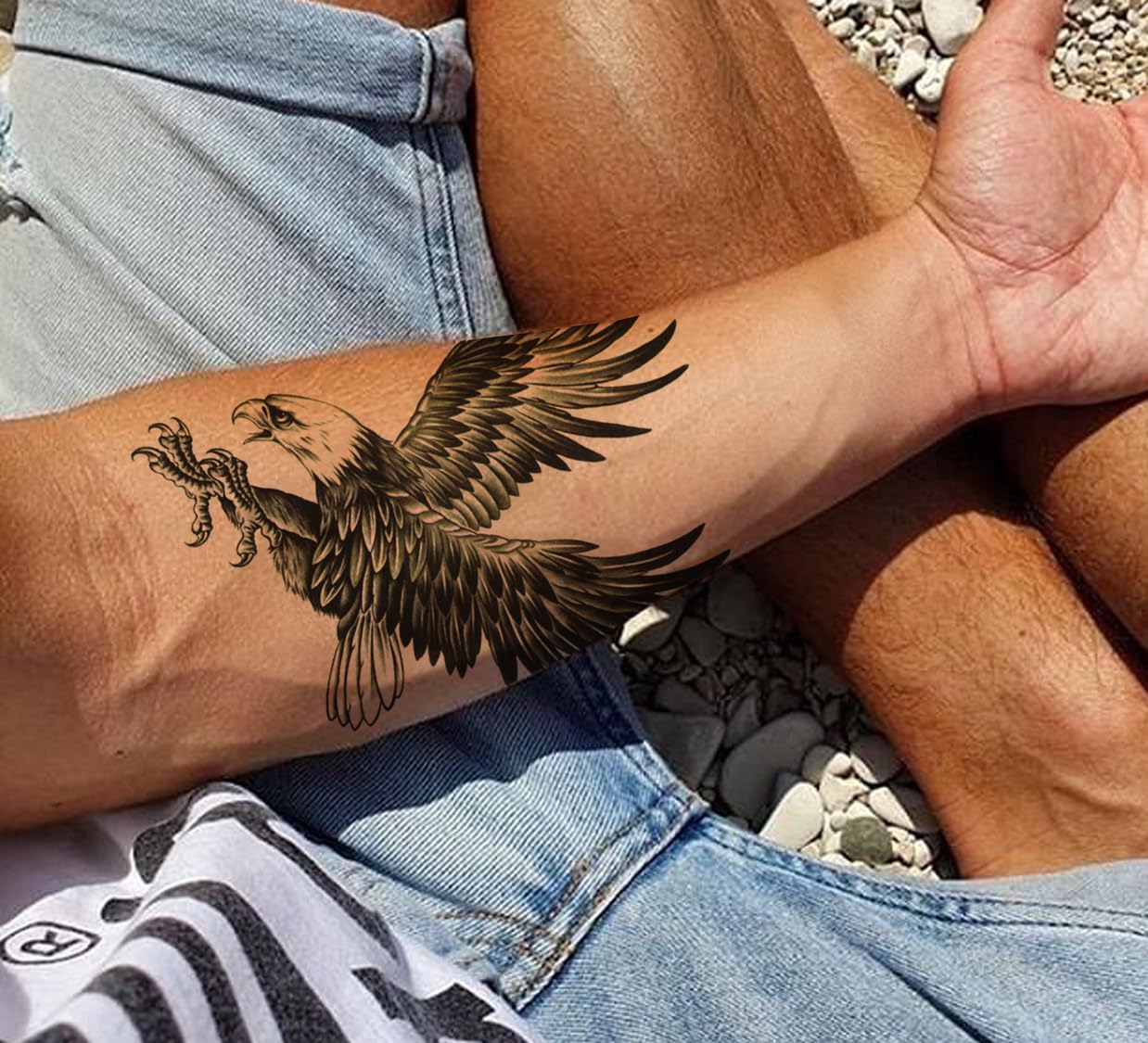 Waterproof Temporary Tattoo Stickers for Men & Women - 3D Realistic Flower, Butterfly, Star, Angel, Wolf Designs - Armband & Word Tattoos (21x15cm) - Perfect for Parties, Halloween, Cosplay & Body Art