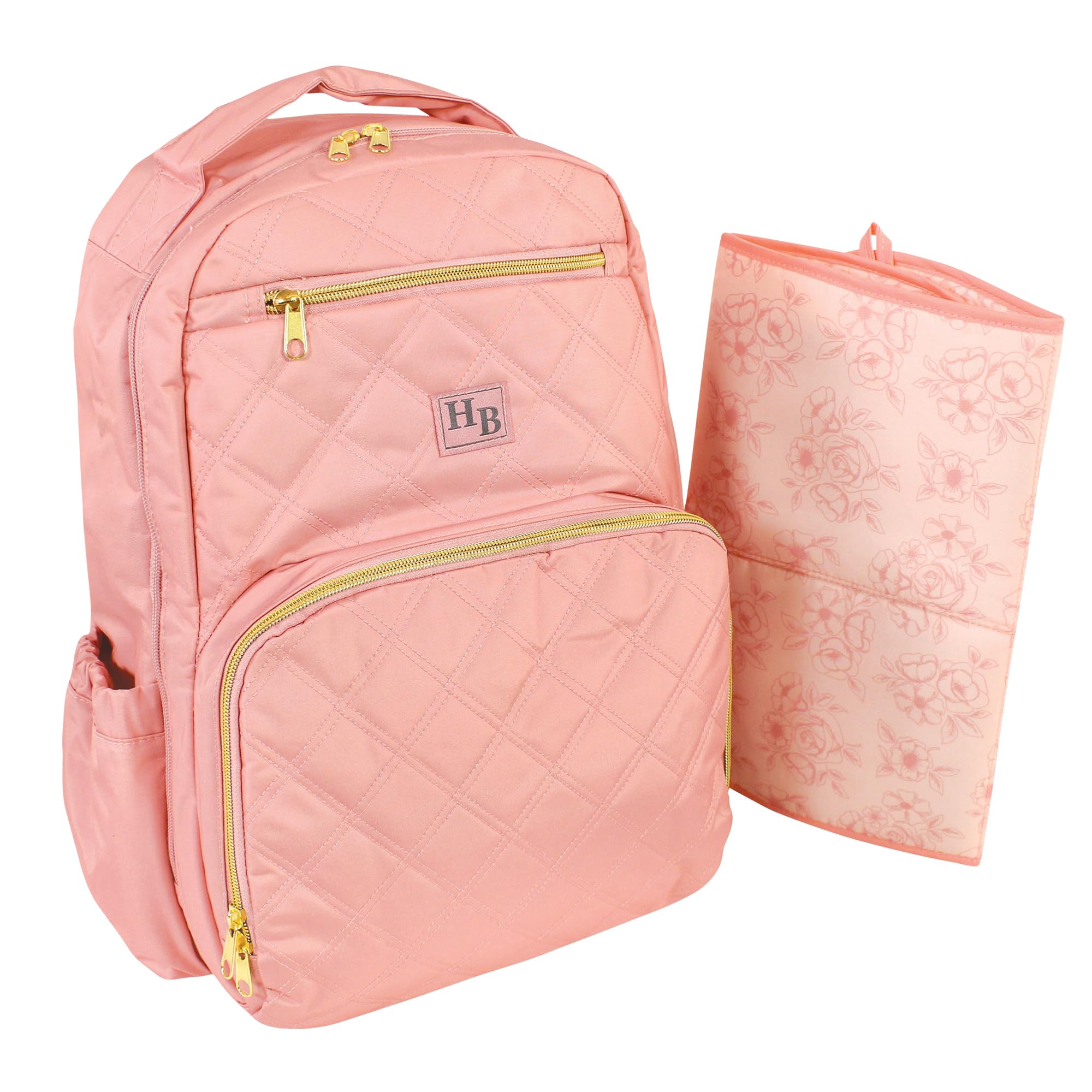 Hudson Baby Unisex Premium Diaper Backpack with Changing Pad - Blush, One Size - Perfect for Newborns, Travel & On-the-Go Parents