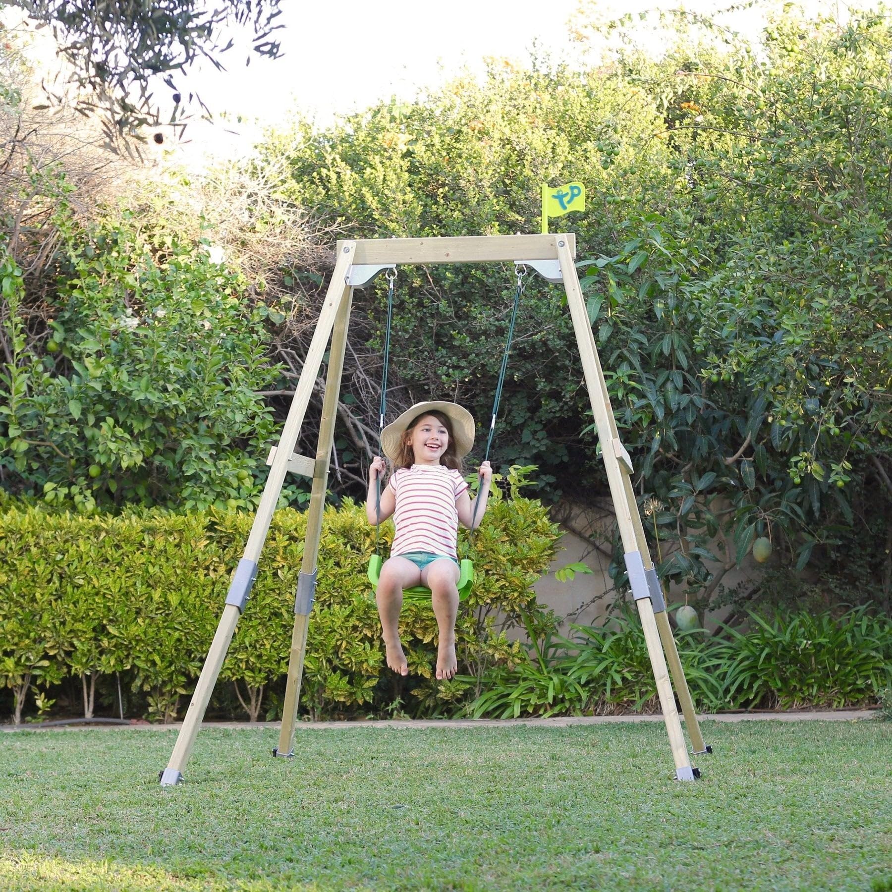 2-in-1 FSC Certified Wooden Swing Set for Kids - Baby Swing Chair & Play Gym with 200cm Anchoring Kit | Outdoor Backyard Playground Equipment for Toddlers & Infants
