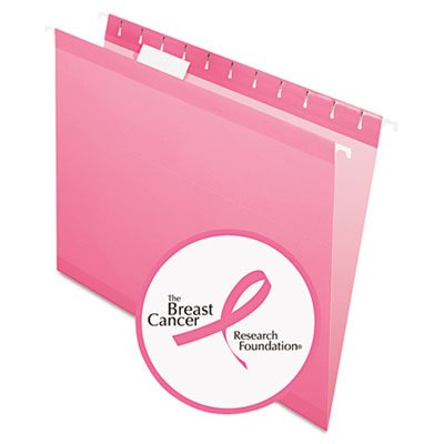 Reinforced Hanging Folders with 1/5 Tab - Letter Size, Pink (25/Box) - Perfect for Office Organization & File Storage