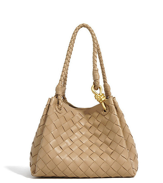 Hand Woven Leather Bucket Bag for Women - Stylish Crossbody Purse with Adjustable Strap - Perfect for Work, Travel & Everyday Use