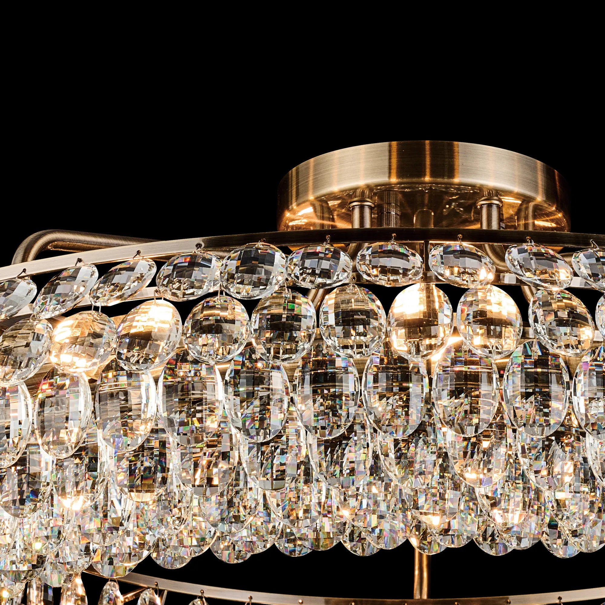 Consten Semi Flush Ring Ceiling Light Fixture with E14 Socket - Perfect for Bedroom, Hallway & Small Space Lighting