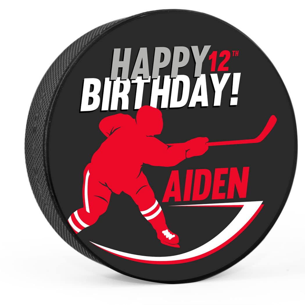Custom Personalized Hockey Puck with Player Silhouette - Engraved Birthday Gift for Hockey Players - Perfect for Celebrations, Awards & Memorabilia