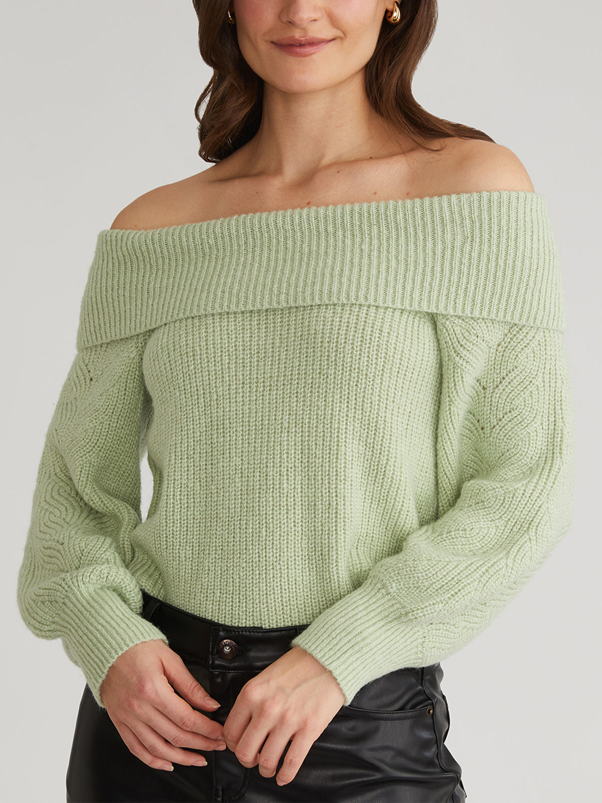 Marisa Women's Relaxed Off Shoulder Pullover Sweater - Soft Knit Casual Long Sleeve Top for Fall & Winter | Perfect for Date Night, Office Wear and Weekend Outfits