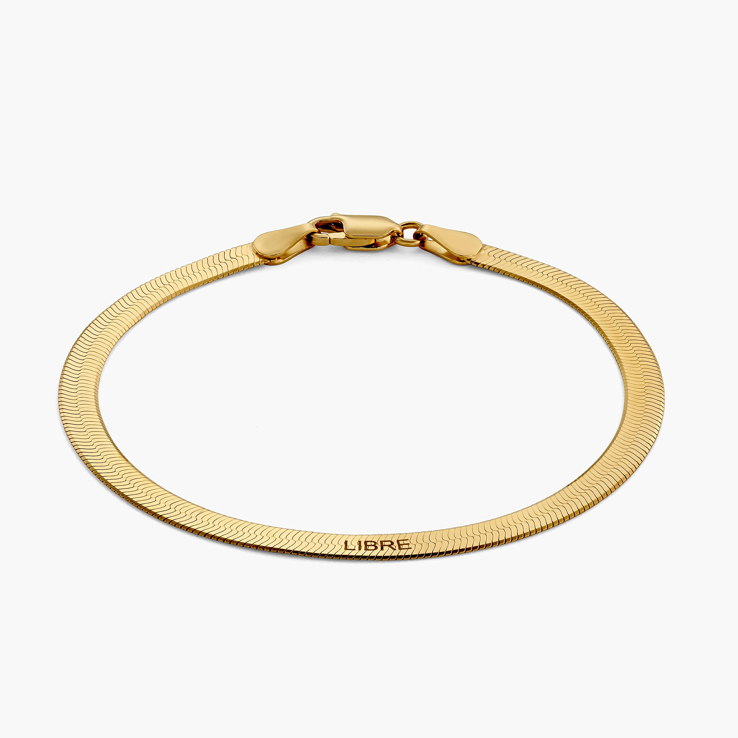 OAK & LUNA - Custom Engraved Herringbone Bracelet for Women - Slim & Wide Adjustable Chain Bracelet with Personalized Message - Elegant Jewelry Gift for Christmas, Mother's Day, Birthday - Perfect for Everyday Wear, Date Nights & Special Occasions